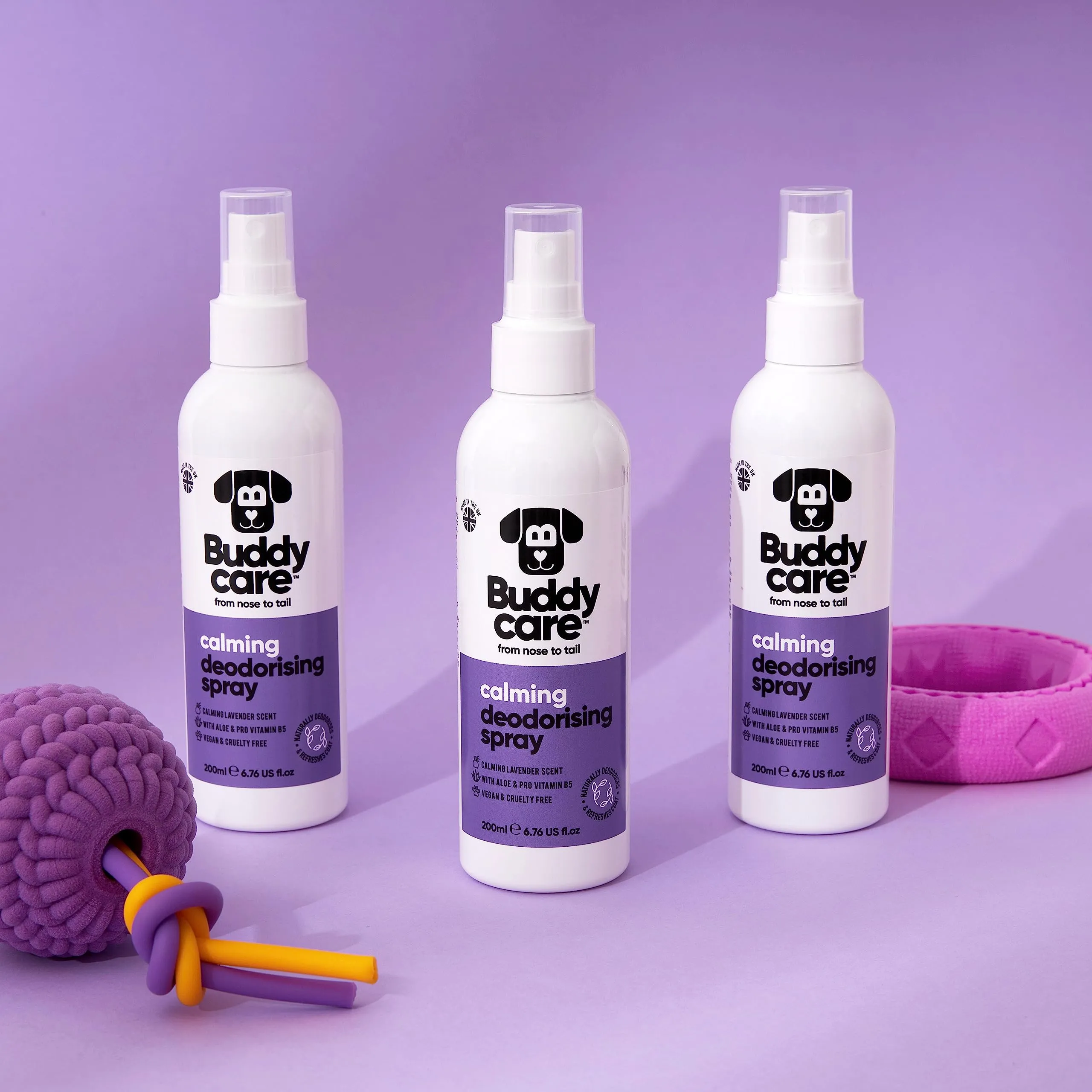 Buddycare Spray Deodorante per Cani - Spray Deodorante Calmante per Cani - Con Aloe Vera e Pro Vitamina B5, Lavanda, 200 ml (confezione da 1) - immagine 4