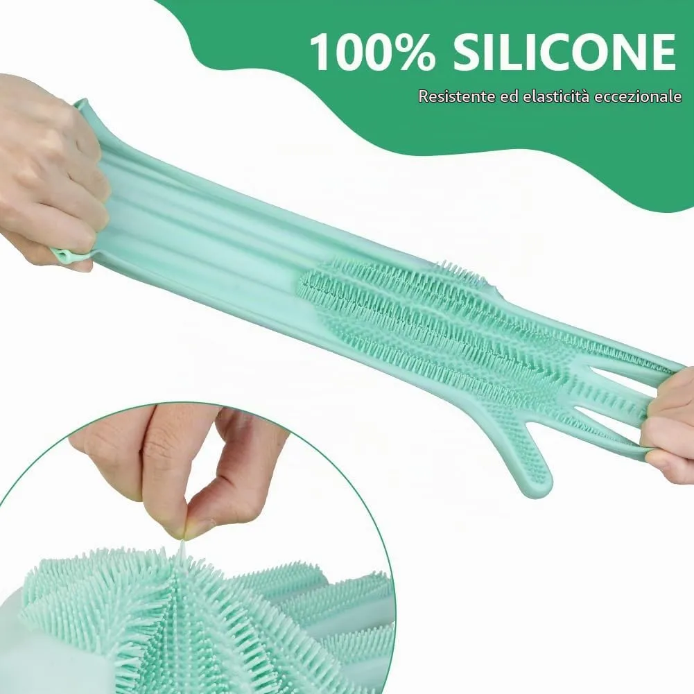 AMFUN Guanti da Toelettatura per Animali Domestici, Guanto per Gatti Cani, Guanti da Bagno in Morbido Silicone con Spazzola A Setole Morbide per Cani Gatti Coniglio - immagine 3