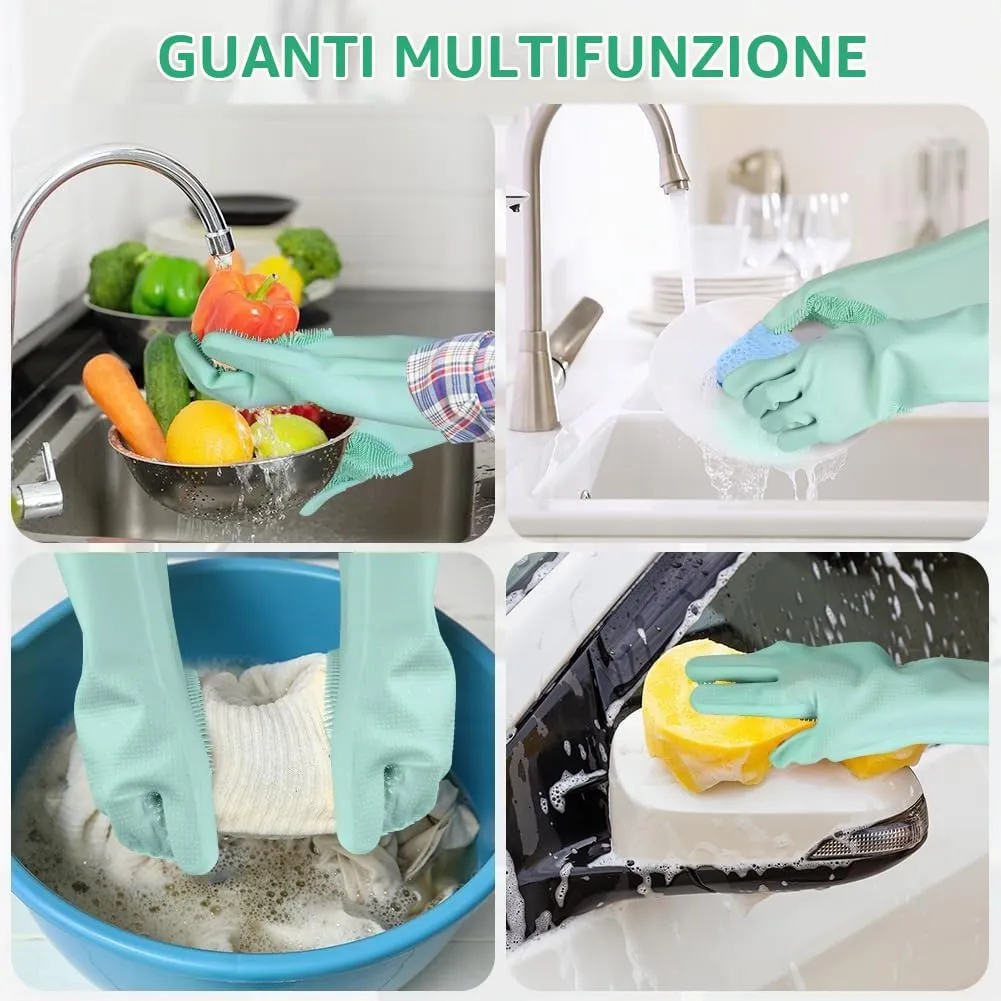 AMFUN Guanti da Toelettatura per Animali Domestici, Guanto per Gatti Cani, Guanti da Bagno in Morbido Silicone con Spazzola A Setole Morbide per Cani Gatti Coniglio - immagine 6