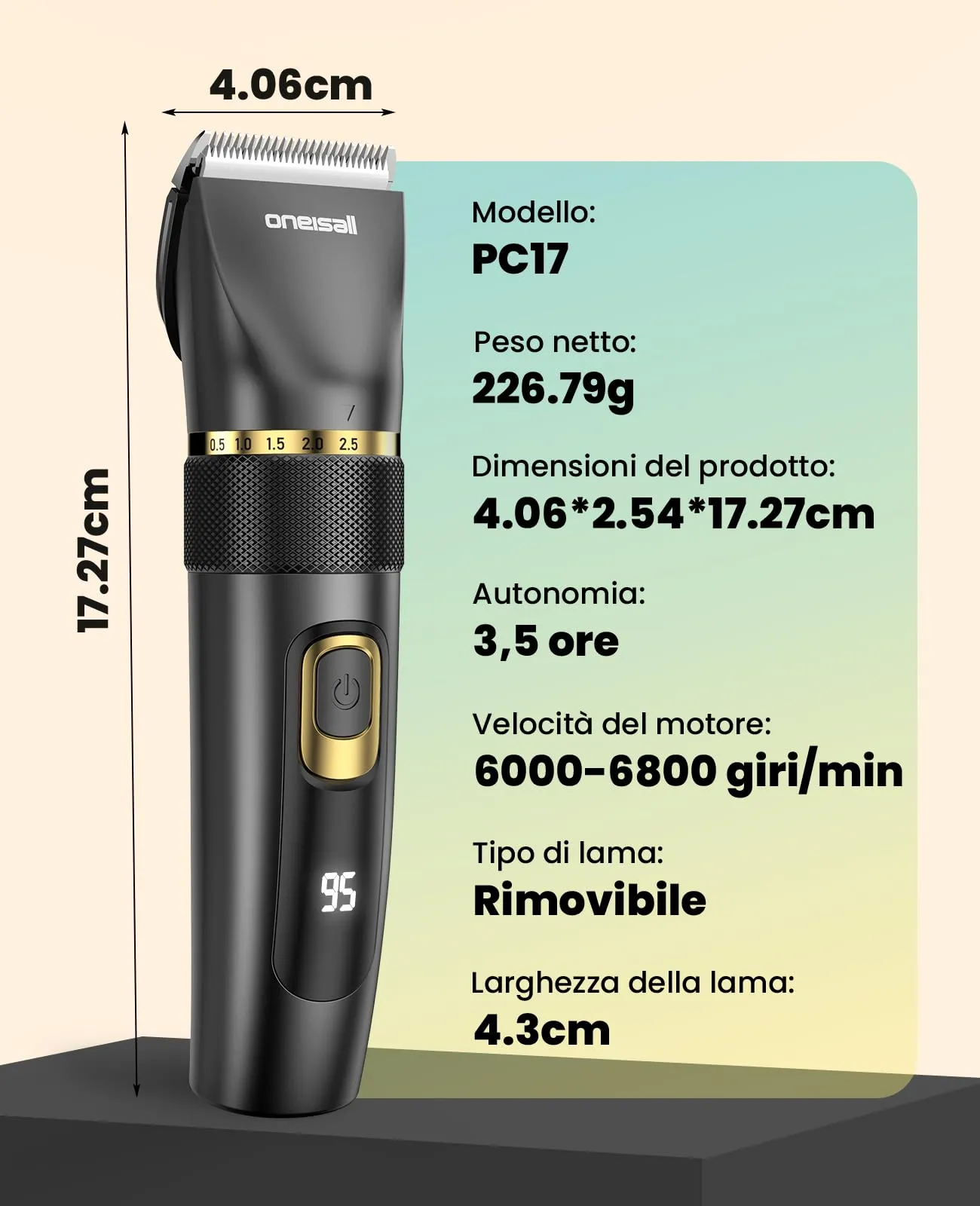 oneisall Silenzioso Tosatrice per Cani Aggiornamento Pro, Professionale Tosatrice per cani e gatti 2000mAh Ricaricabile, IPX7 Impermeabile Rasoio per cani per la Toelettatura a Casa - immagine 9