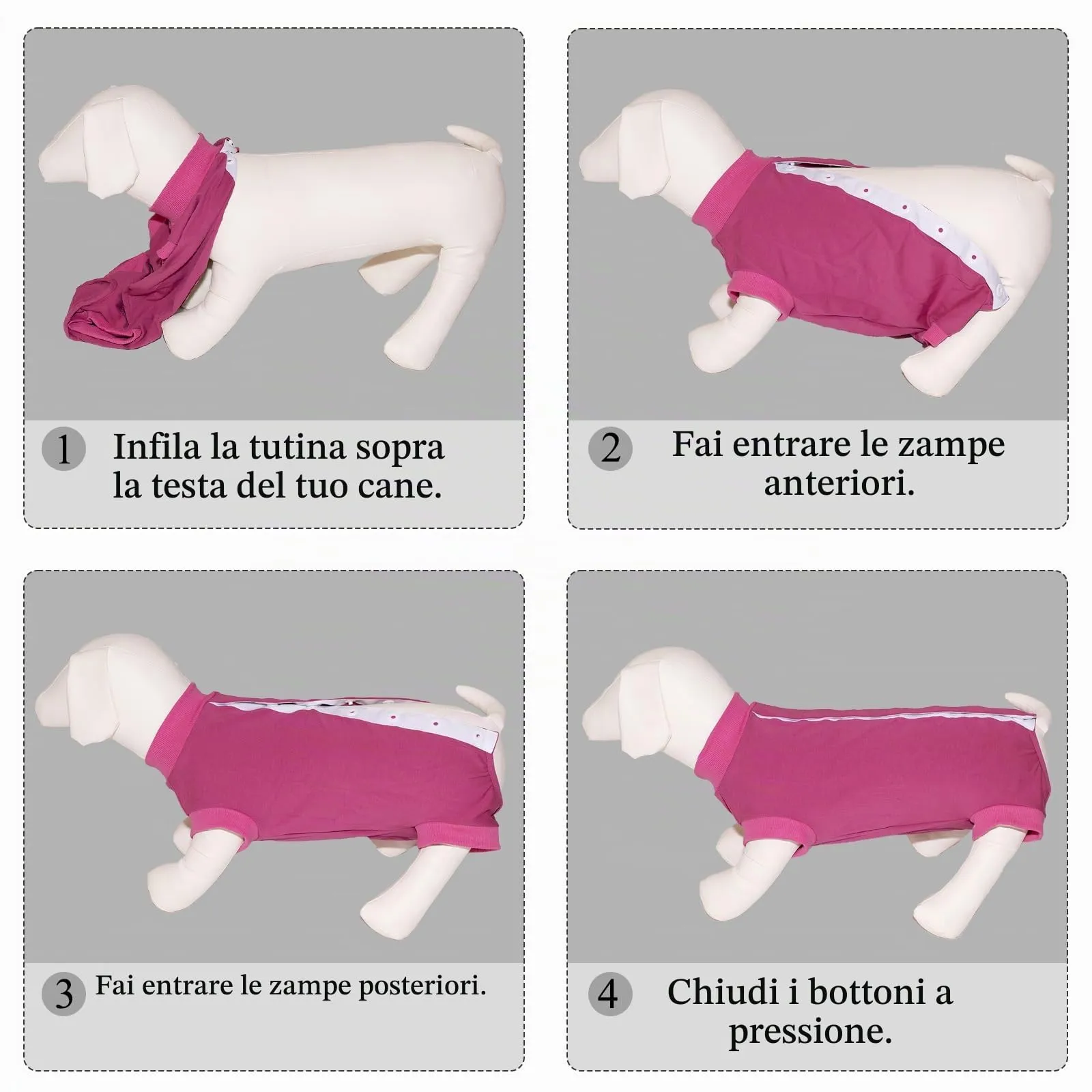 Cyponpy Body Post Operatorio Cane Femmina Maschio Tuta Pigiama Protezione Ferite per Cani Tutina Post Operatoria Cane Vestito Recupero Body per Cani dopo Sterilizzazione Chirurgico Alternative Collare - immagine 5