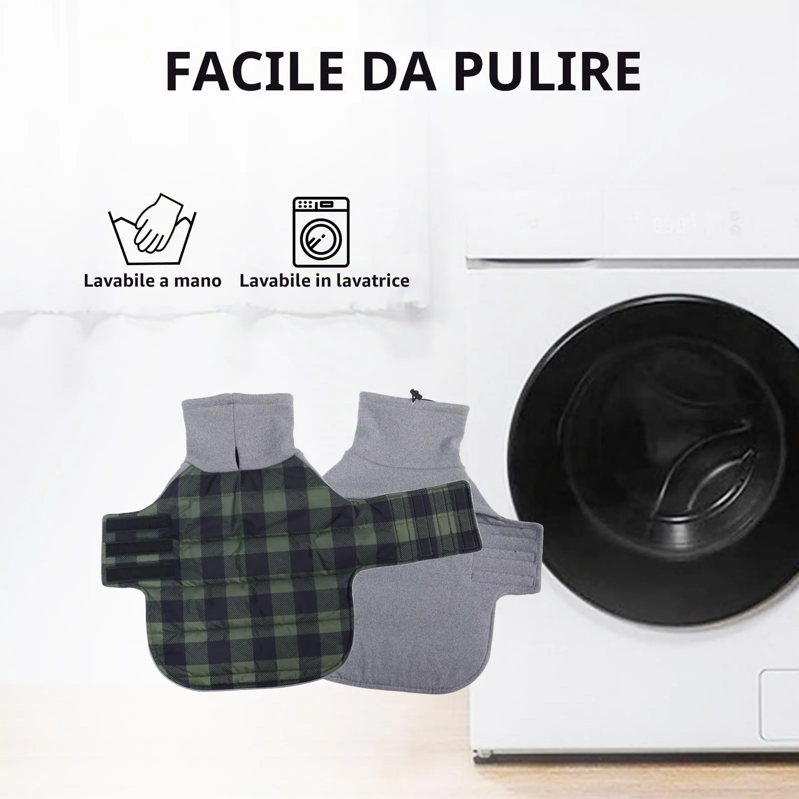 Geyecete Impermeabile Cappotto Bassotto cane,Giacca invernale per bassotto,Regolabile Caldo pullover per Cani,Collo Alto Cappotto da cucciolo,Stile Quadri Inglese-Verde Quadri-S - immagine 7