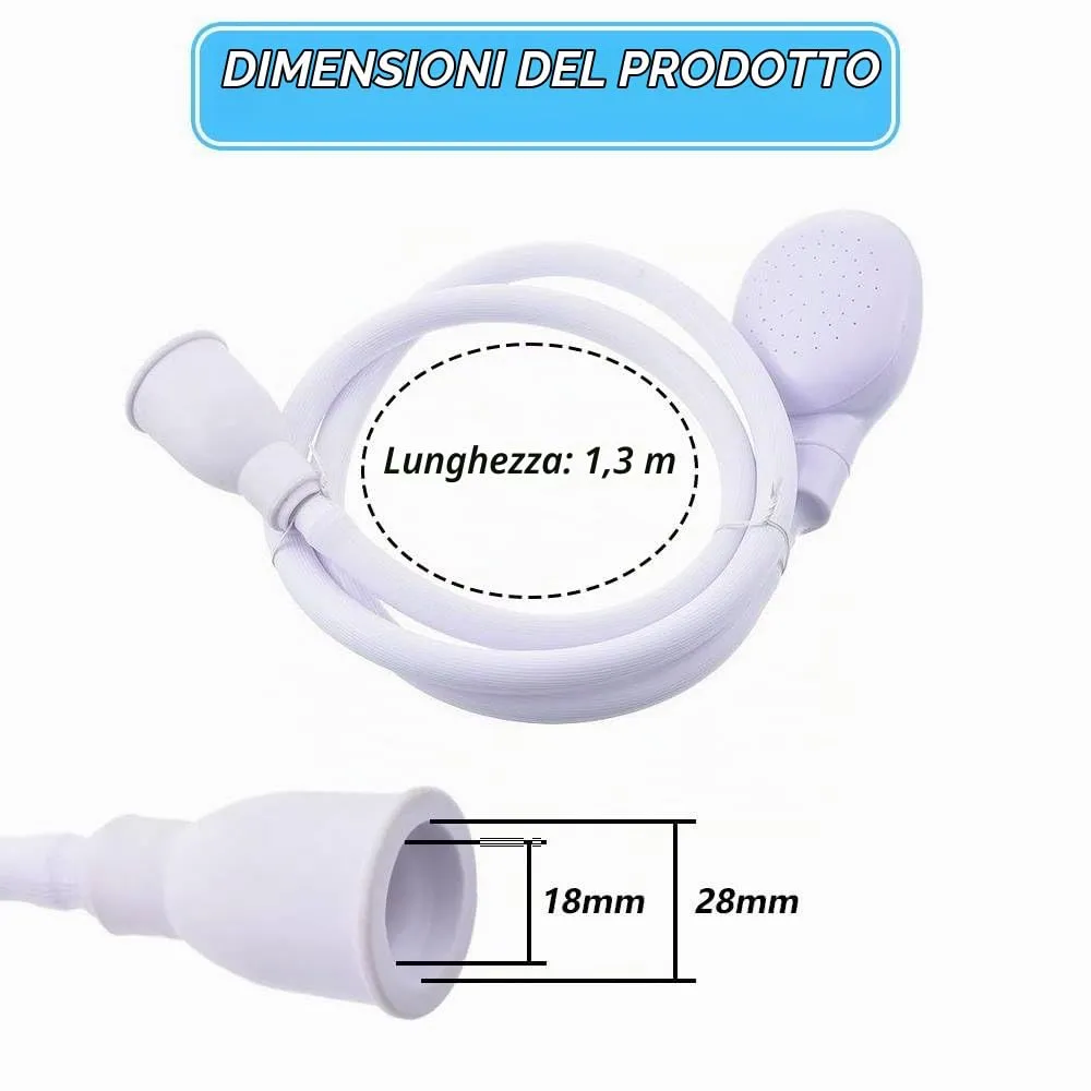 Funalix Soffione doccia per animali domestici, in gomma, soffione per doccia portatile, per bagno e bambini, lavare i capelli, facile installazione in rubinetti da bagno e cucina - immagine 6