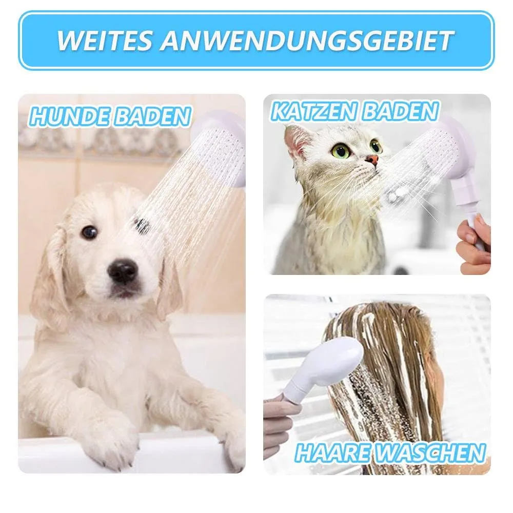Funalix Soffione doccia per animali domestici, in gomma, soffione per doccia portatile, per bagno e bambini, lavare i capelli, facile installazione in rubinetti da bagno e cucina - immagine 7