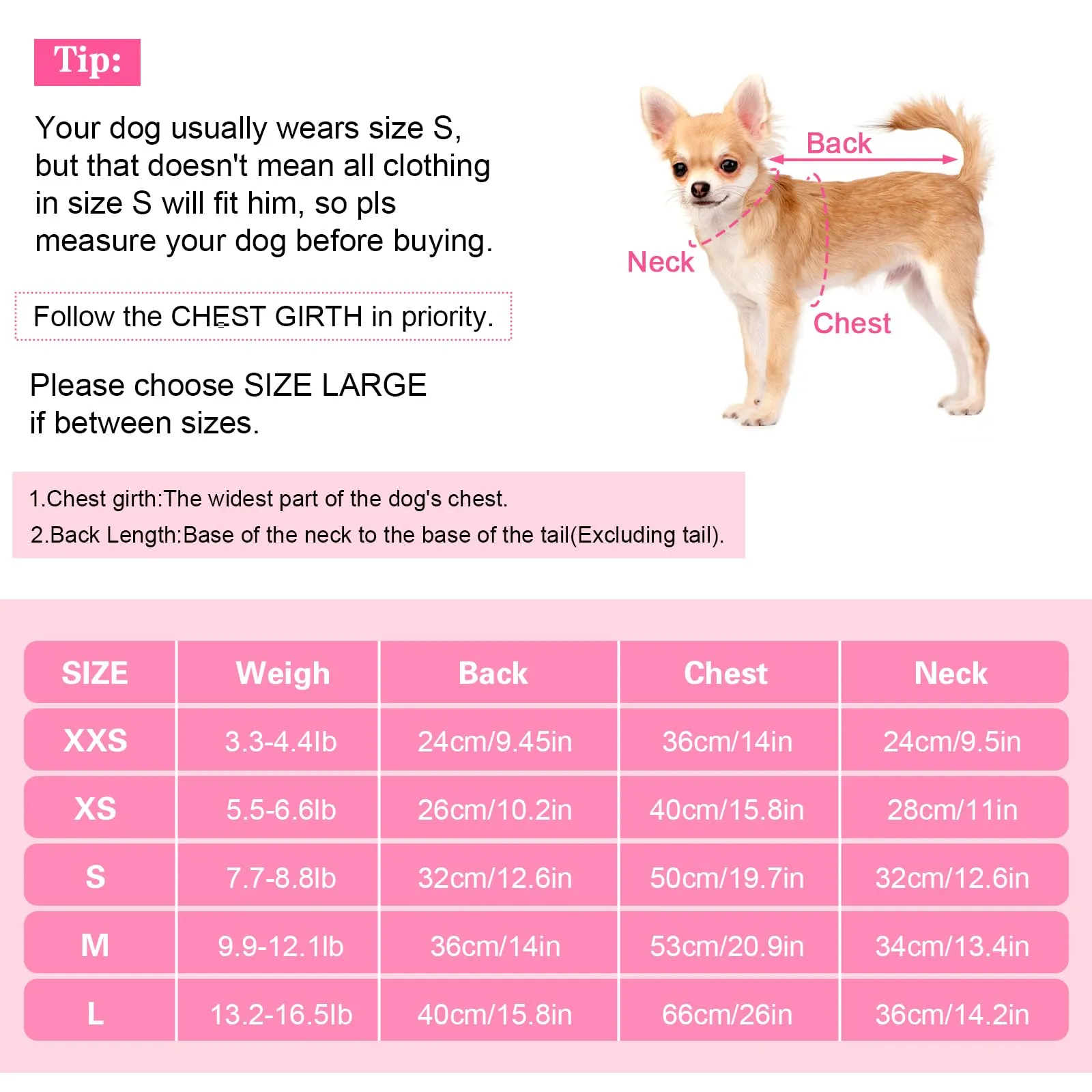 Yoolhamy Pigiama Cane Pile Cuore Taglia Piccola Caldo Rosa Morbido Cappottino Cane Taglia Piccola Vestito per Cani Chihuahua Vestiti (L) - immagine 4
