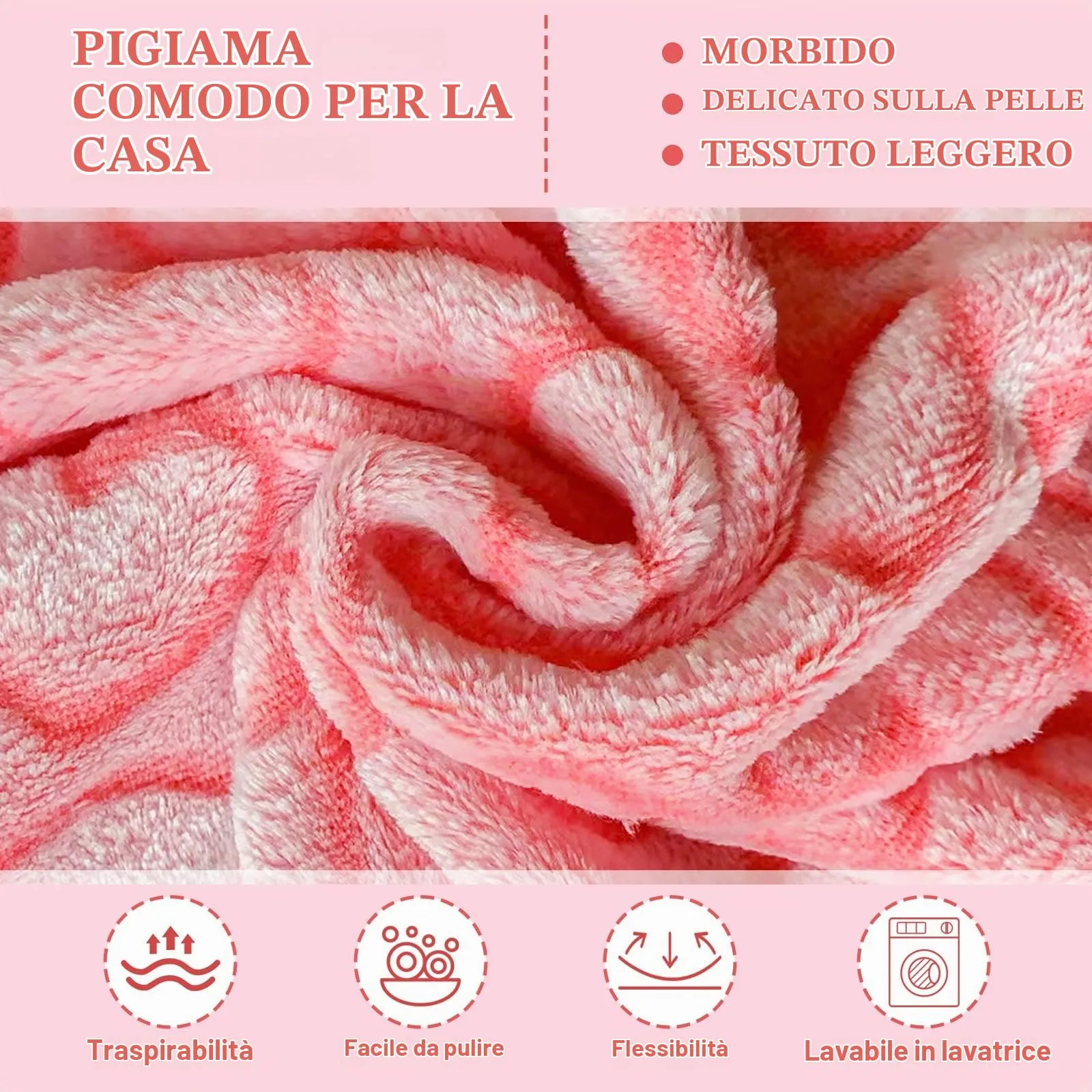 Yoolhamy Pigiama Cane Pile Cuore Taglia Piccola Caldo Rosa Morbido Cappottino Cane Taglia Piccola Vestito per Cani Chihuahua Vestiti (XXS) - immagine 2