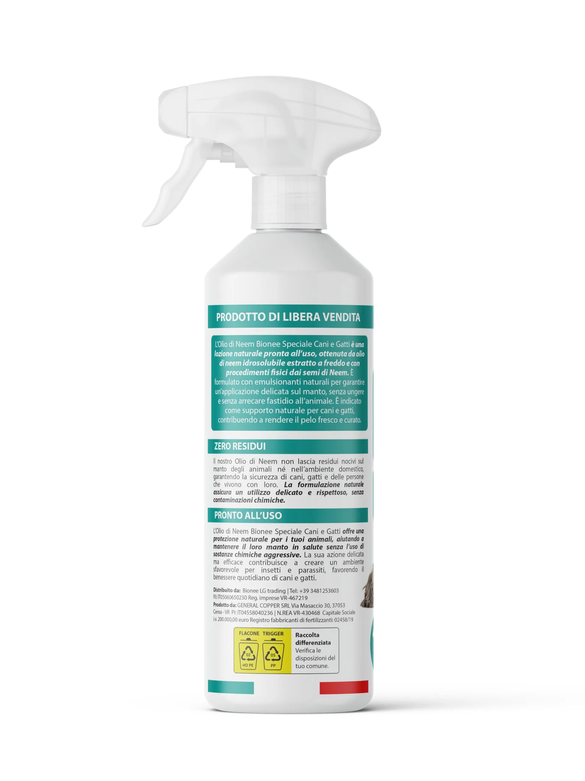 Olio di Neem per Cani e Gatti Spray – Idrosolubile, Naturale, Non Unge – Azione Delicata, Effetto Barriera Sgradito a Zecche Pulci Zanzare Insetti (1 litro) - immagine 4