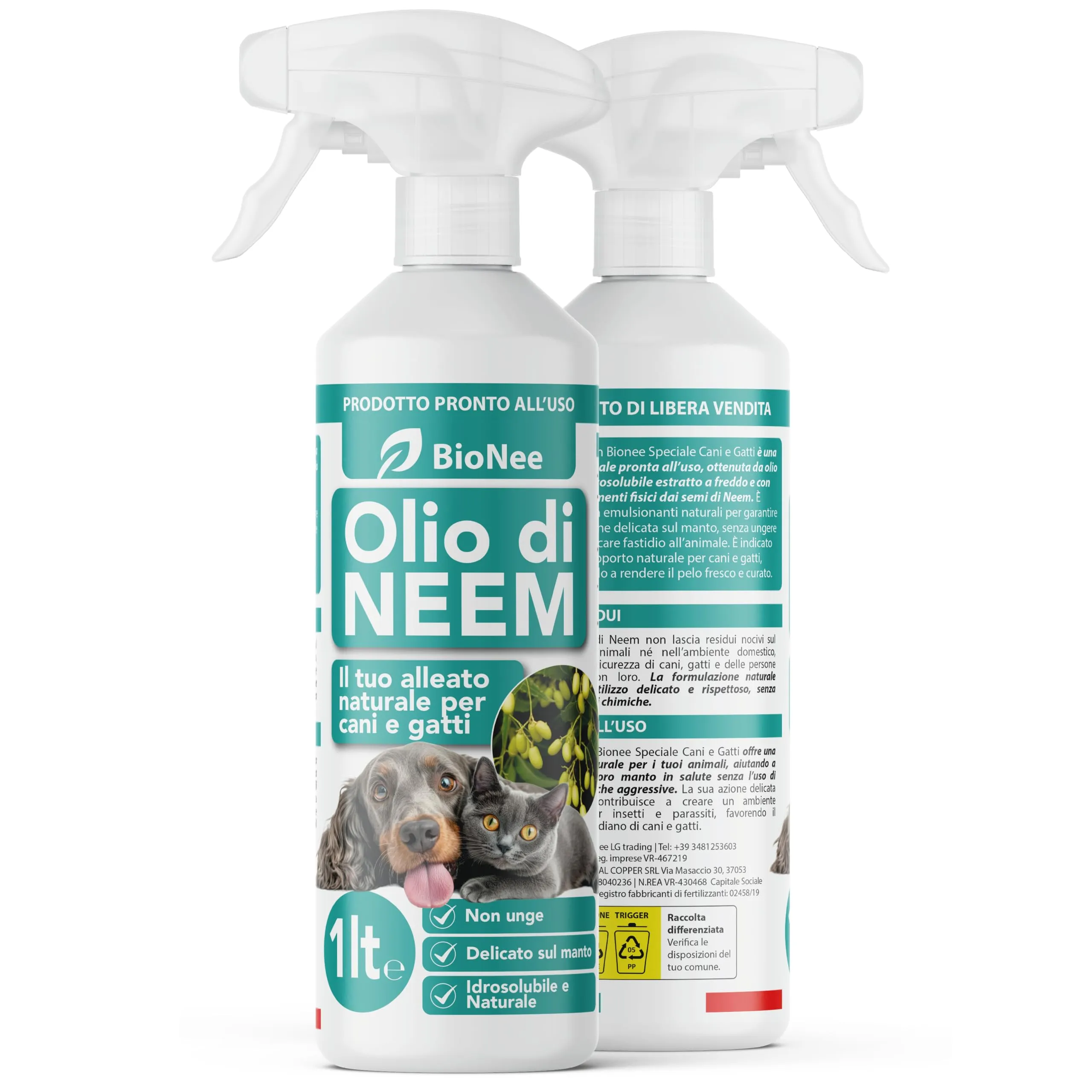 Olio di Neem per Cani e Gatti Spray – Idrosolubile, Naturale, Non Unge – Azione Delicata, Effetto Barriera Sgradito a Zecche Pulci Zanzare Insetti (1 litro) - immagine 11