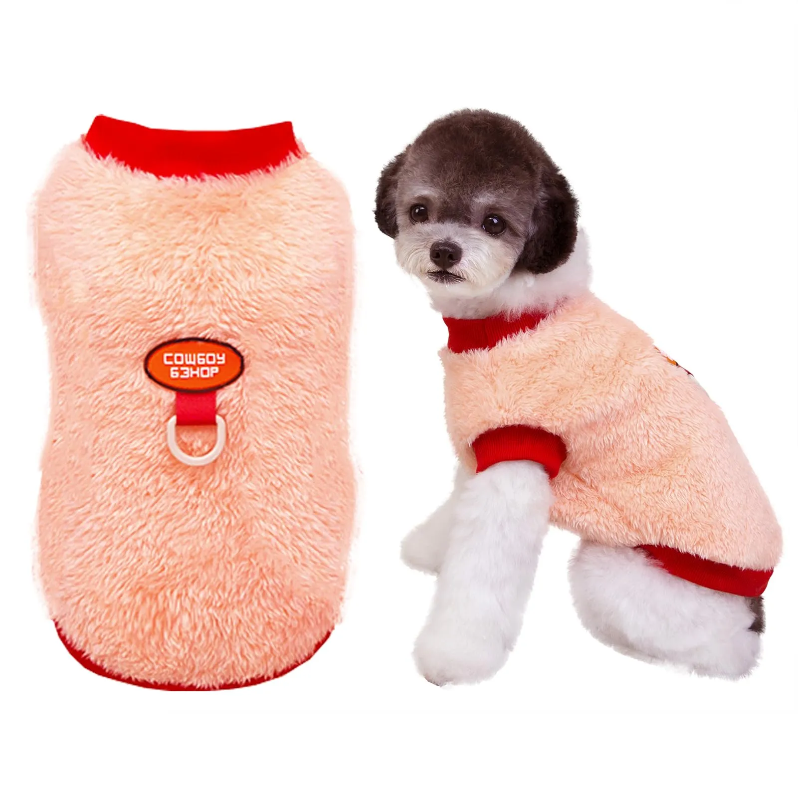 Izefia Cane Maglione Vestiti Abbigliamento Felpe Maglioni di Lana Con Guinzaglio Passante Inverno Caldo Felpa Camicia Pigiama Morbido Modello Carino Gilet Maglione per Cane di Piccola Taglia Gatto - immagine 1