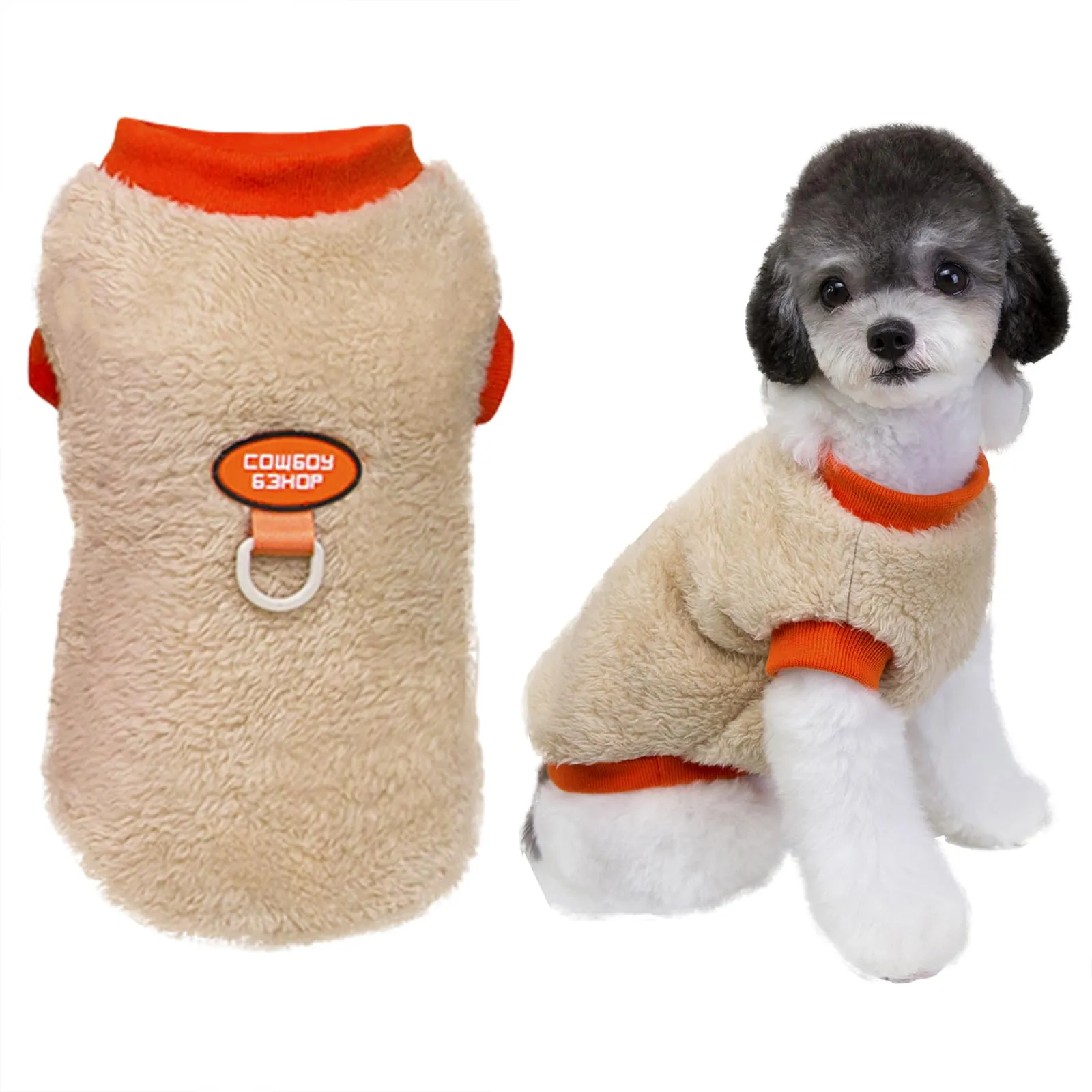 Izefia Cane Maglione Vestiti Abbigliamento Felpe Maglioni di Lana Con Guinzaglio Passante Inverno Caldo Felpa Camicia Pigiama Morbido Modello Carino Gilet Maglione per Cane di Piccola Taglia Gatto - immagine 1