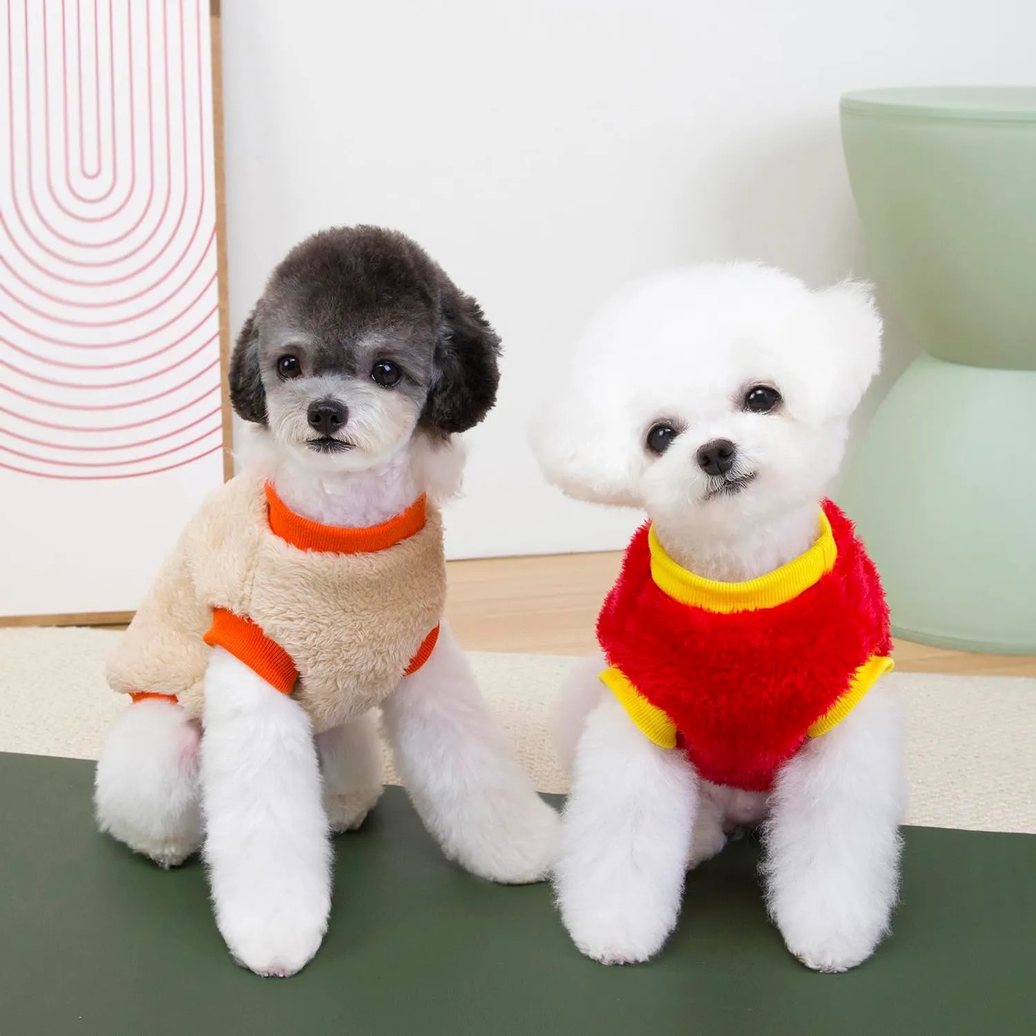 Izefia Cane Maglione Vestiti Abbigliamento Felpe Maglioni di Lana Con Guinzaglio Passante Inverno Caldo Felpa Camicia Pigiama Morbido Modello Carino Gilet Maglione per Cane di Piccola Taglia Gatto - immagine 5