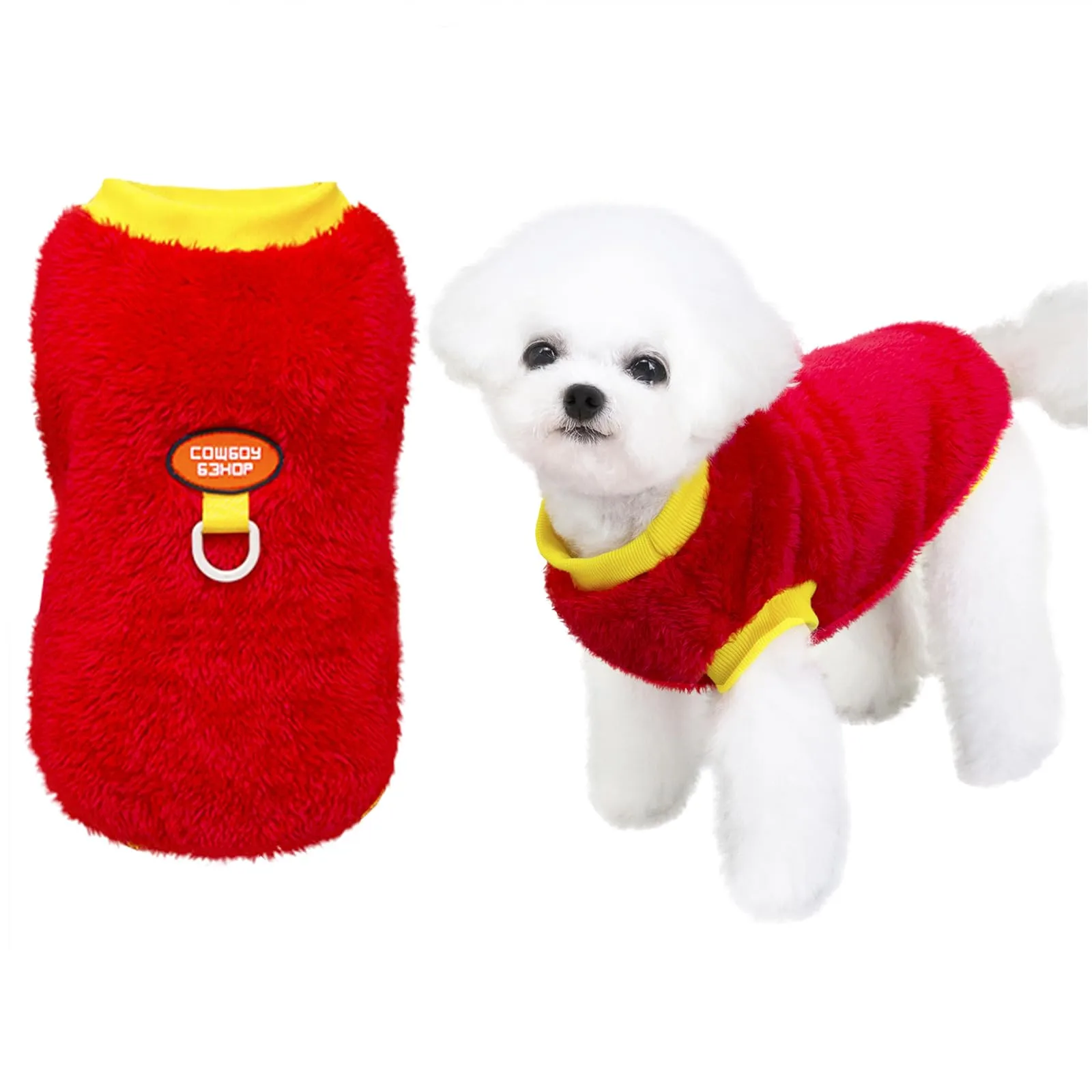 Izefia Cane Maglione Vestiti Abbigliamento Felpe Maglioni di Lana Con Guinzaglio Passante Inverno Caldo Felpa Camicia Pigiama Morbido Modello Carino Gilet Maglione per Cane di Piccola Taglia Gatto - immagine 1