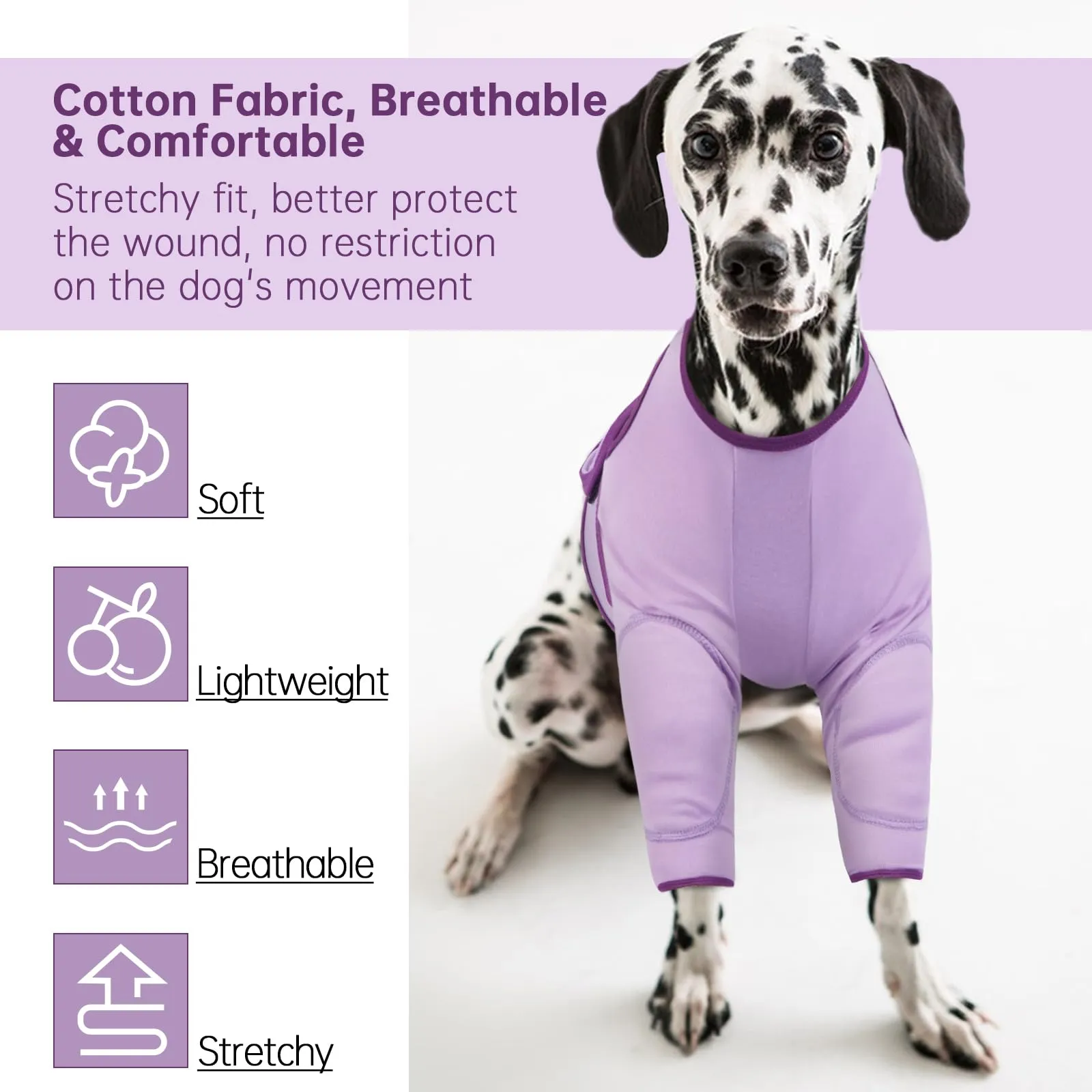 Tutore per Gomito Cani, Protezione Gomiti Ginocchiere Articolazioni Gomitiere Tutore Ginocchio Cane Ferita Manicotto Recupero(Viola, 3XL) - immagine 3