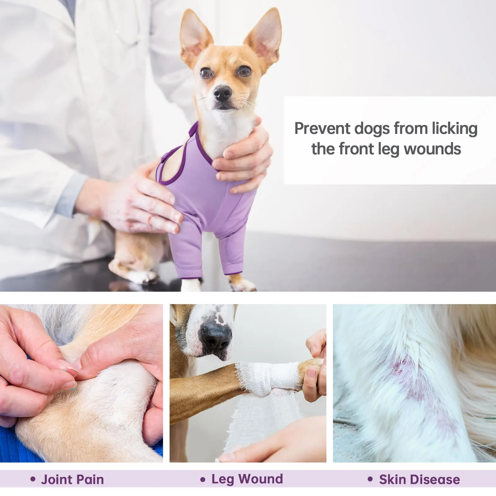 Tutore per Gomito Cani, Protezione Gomiti Ginocchiere Articolazioni Gomitiere Tutore Ginocchio Cane Ferita Manicotto Recupero(Viola, 3XL) - immagine 6