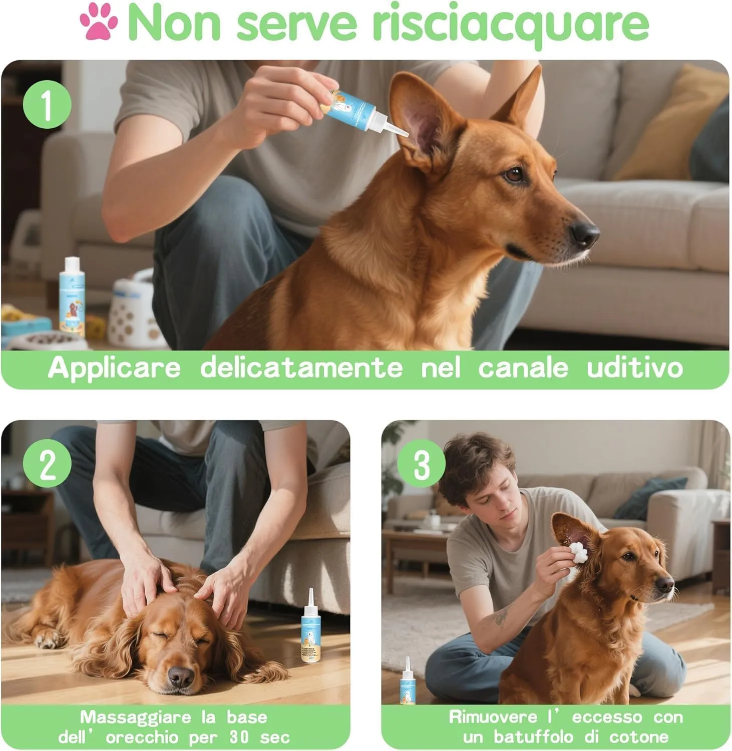 Aspand Gocce Pulisci Orecchie Cane Rimuove Cerume Odore Prurito 100ml - immagine 4