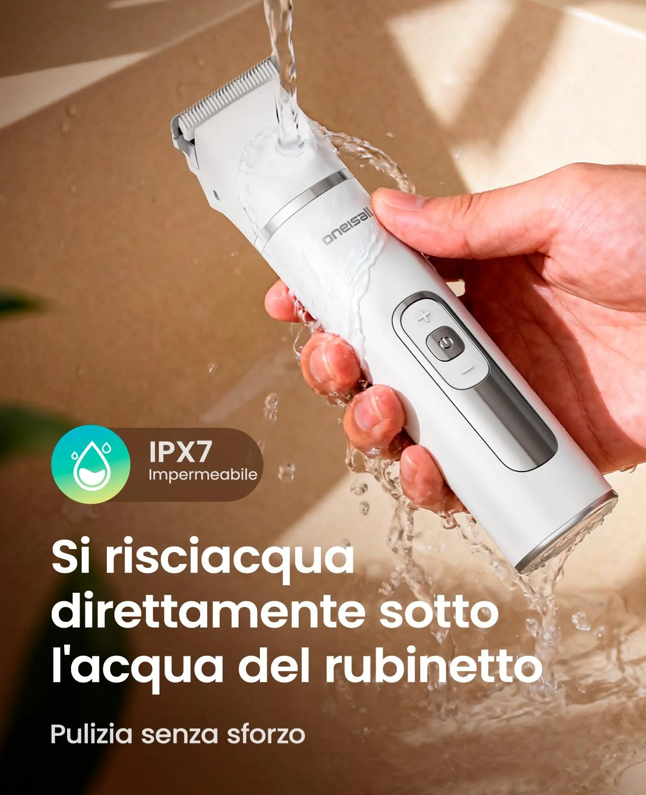 oneisall Tosatrice 3 in 1 per cani e gatti, silenziosa per cani, display LCD, tagliazampe e peli per cani, zampe, occhi, orecchie, viso - immagine 5