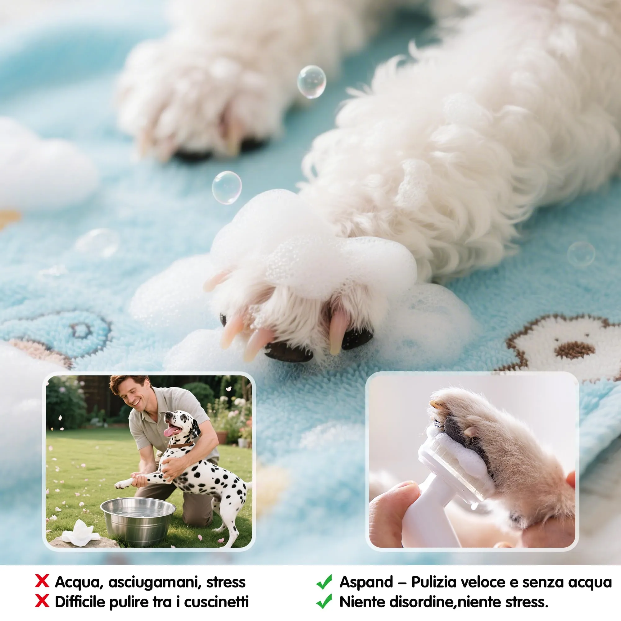 Aspand Detergente per Zampe per Cani e Gatti Senza Risciacquo 200ml - immagine 3