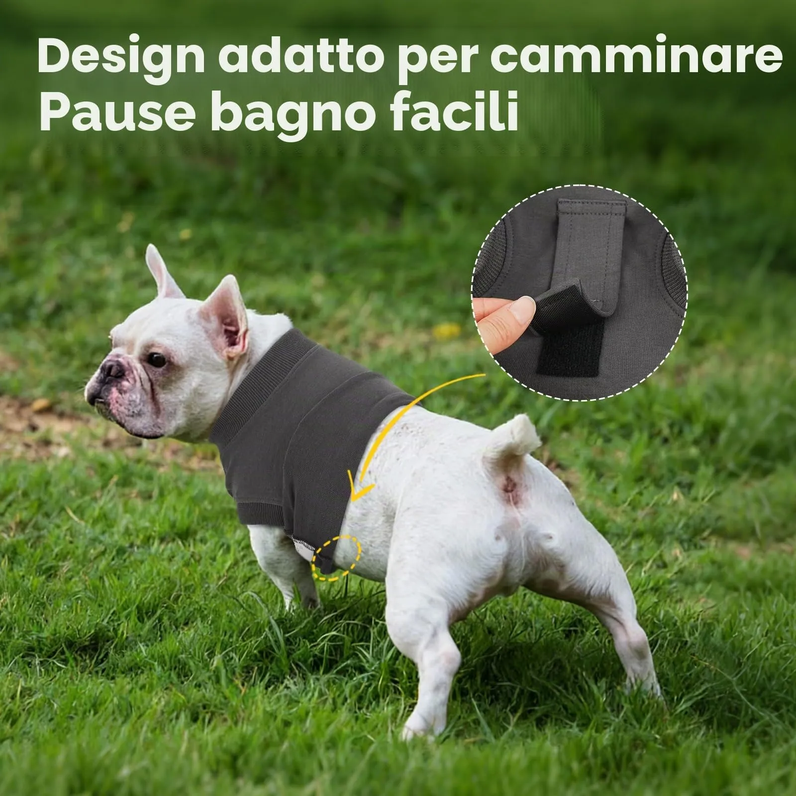 Hjumarayan Tuta Post Operatoria Cane – Body Post Operatorio per Cani, Tuta Recupero Cane e Tuta Antileccamento Cane, Alternativa al Collare Elisabettiano, Grigio Scuro XL - immagine 6