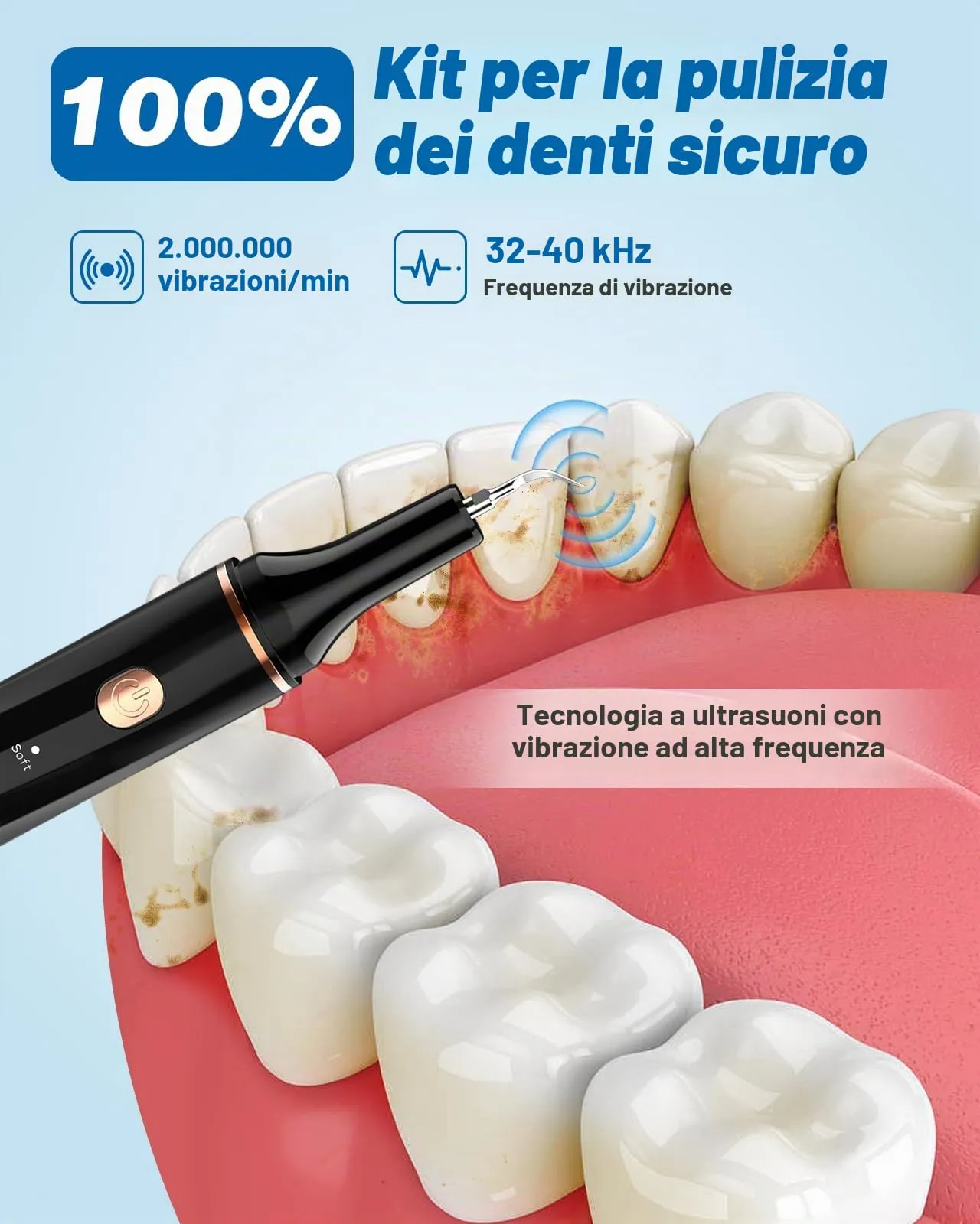 Lullu Kit Pulizia Denti Tartaro, Rimuovi Tartaro Denti per Persone e Cane - immagine 4
