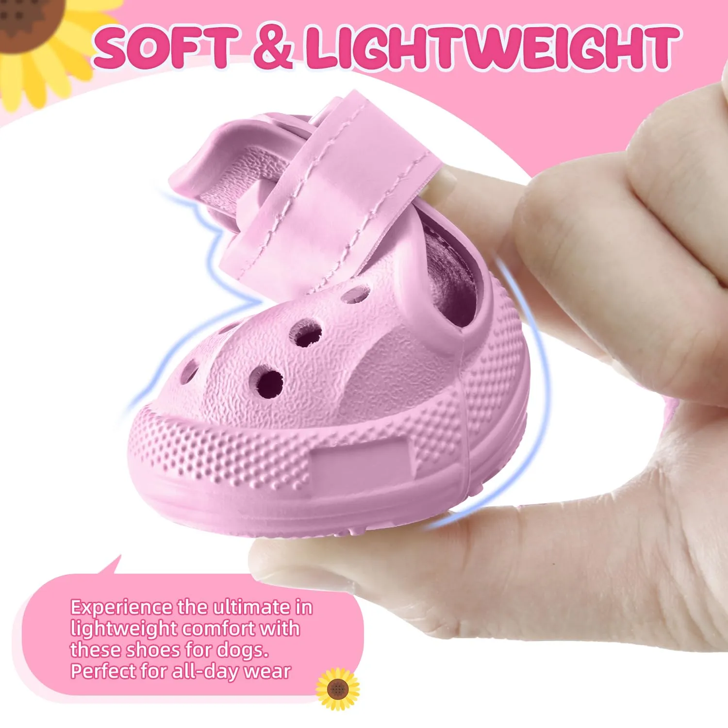 SlowTon Scarpe per Cani per Pavimenti Caldi, Sandali Traspiranti Antiscivolo per Cani con Strisce Riflettenti, Facili da Indossare e togliere, Facili da Pulire - immagine 2