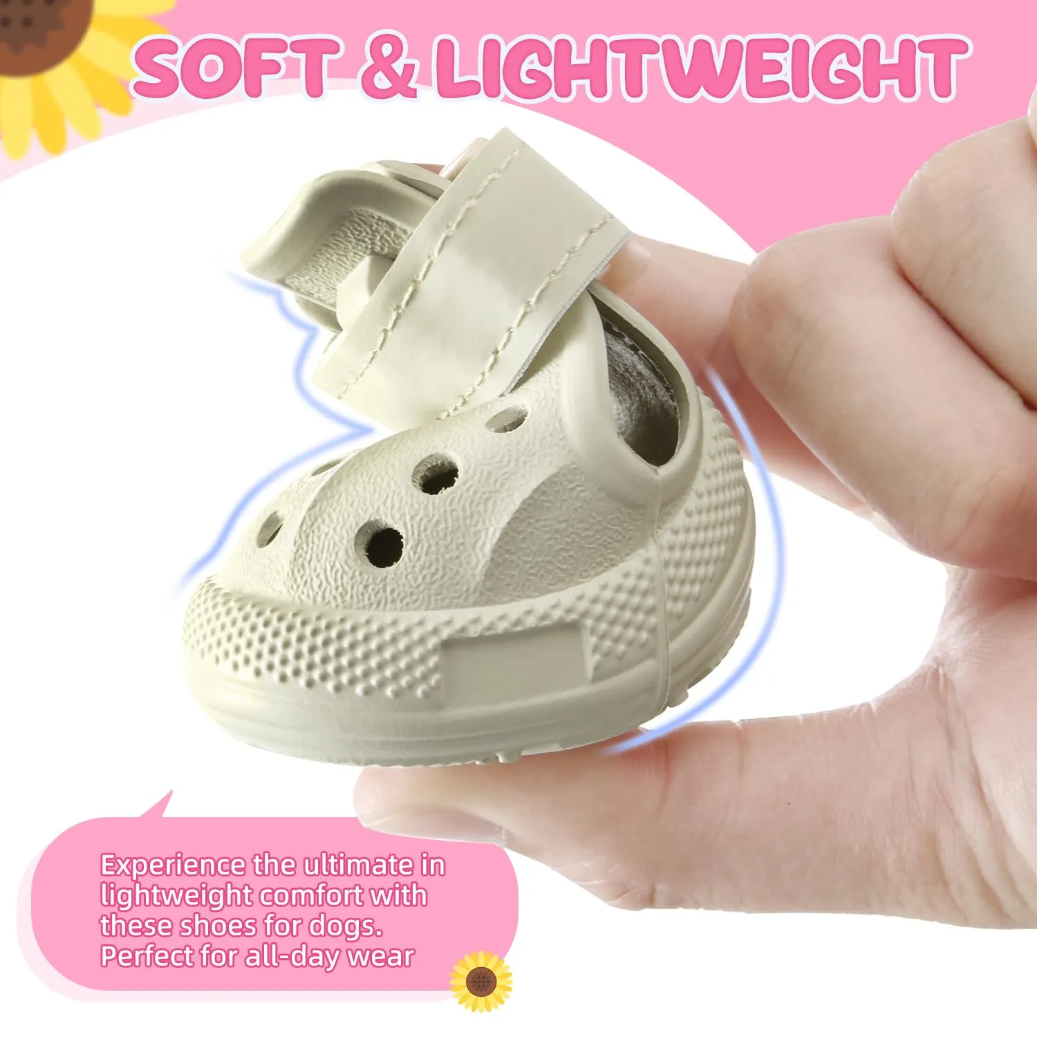 SlowTon Scarpe per Cani per Pavimenti Caldi, Sandali Traspiranti Antiscivolo per Cani con Strisce Riflettenti, Facili da Indossare e togliere, Facili da Pulire - immagine 2