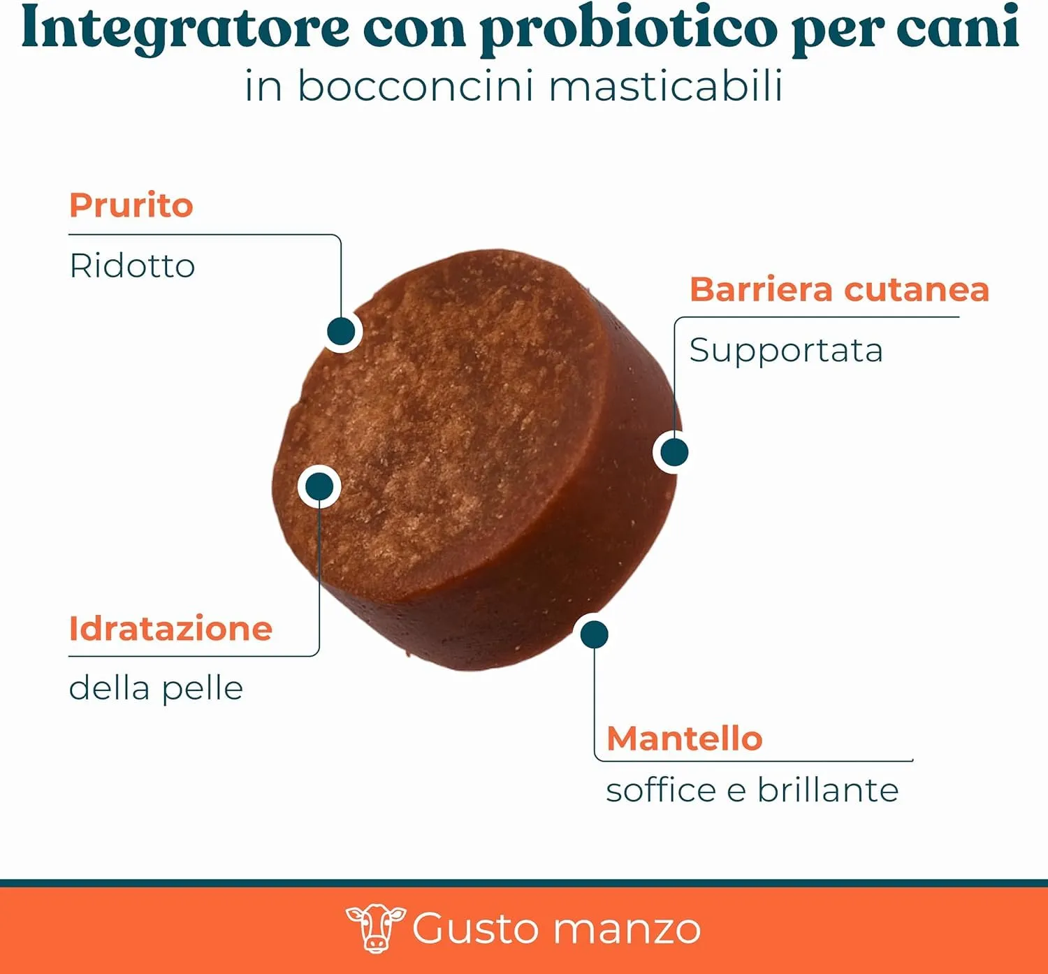 INTEGROPET - Supporto Prurito con Probiotici per Cani Gusto Manzo - Integratore per CanI per Prurito e Sensibilità Stagionali - immagine 2