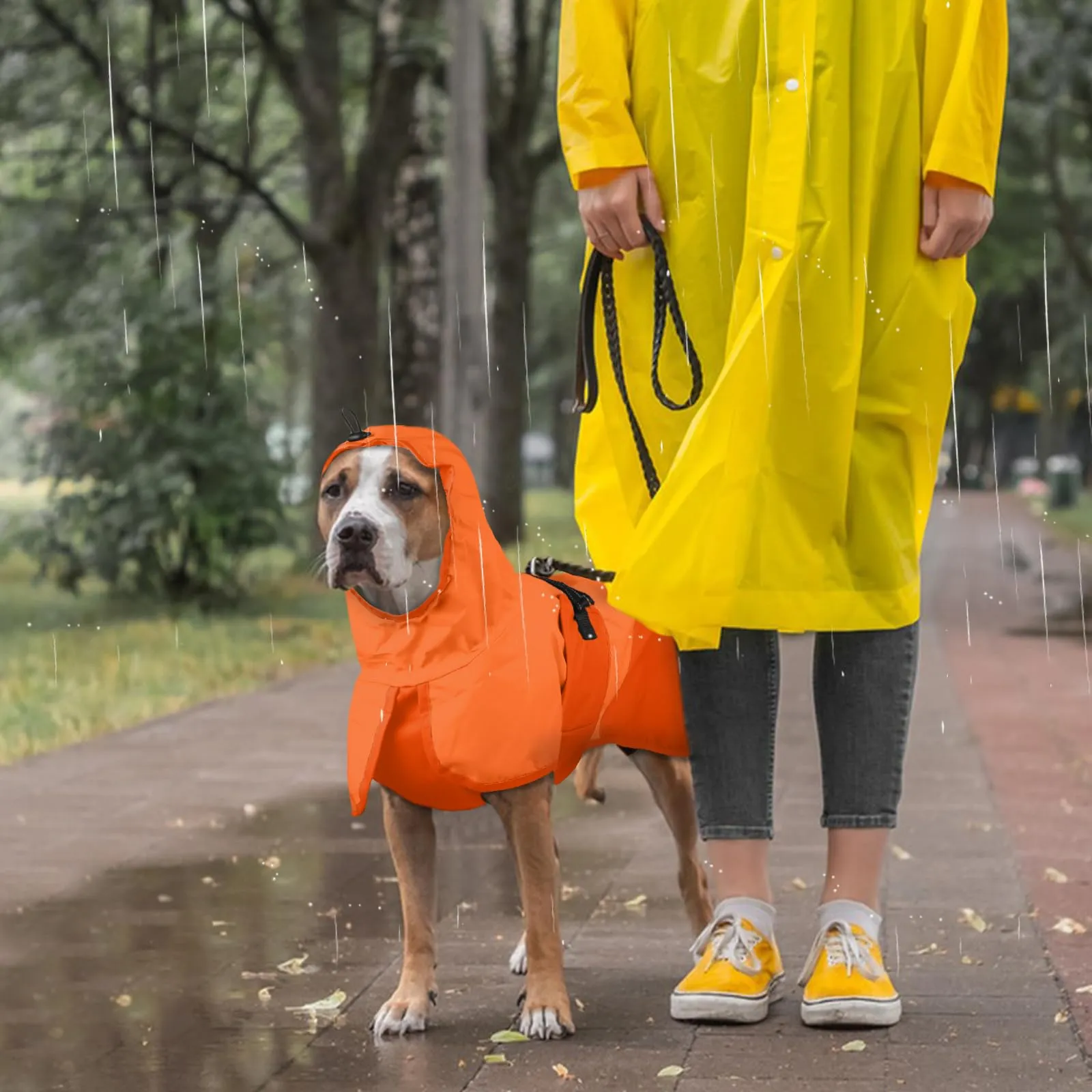 Giacca antipioggia per cani, impermeabile, regolabile, antivento, arancione, taglia 3XL - immagine 7