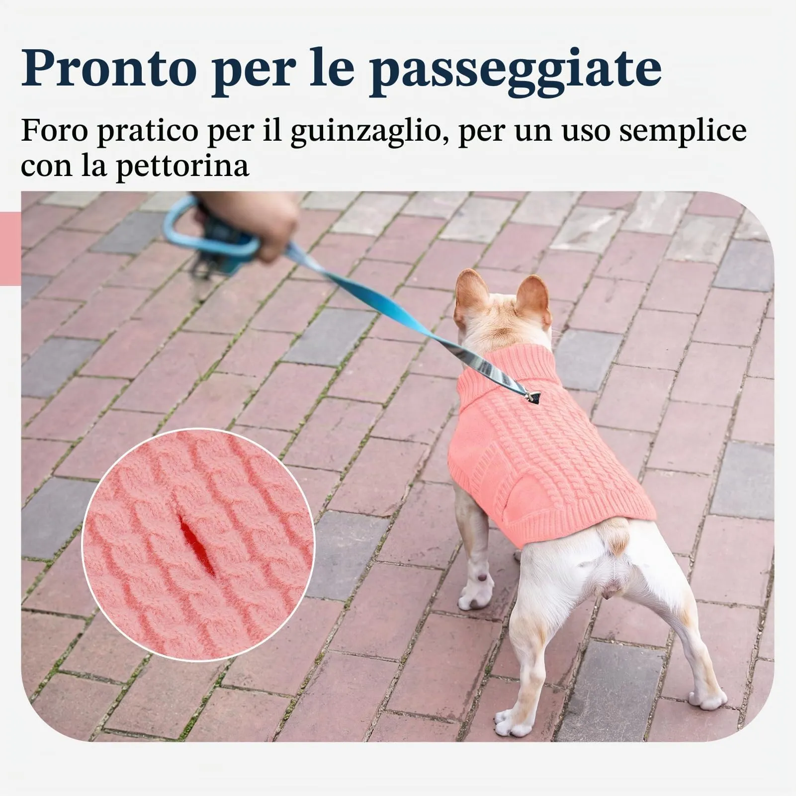 Hjumarayan Maglione per cani in maglia per bassotto in miniatura, caldo maglione senza maniche con collo alto, vestiti invernali con foro per imbracatura, maglieria senza maniche, Shih Tzu (rosa - immagine 5