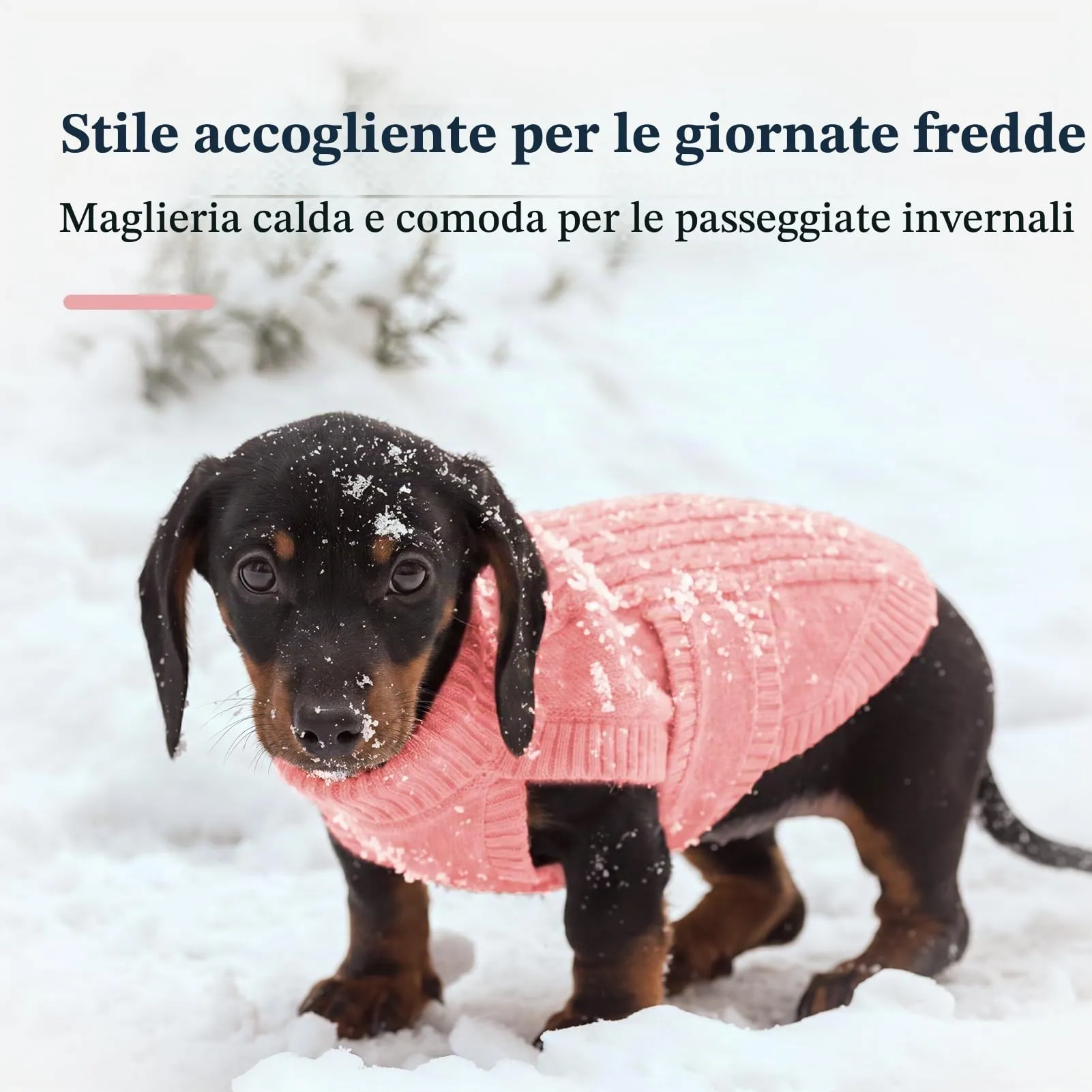 Hjumarayan Maglione per cani in maglia per bassotto in miniatura, caldo maglione senza maniche con collo alto, vestiti invernali con foro per imbracatura, maglieria senza maniche, Shih Tzu (rosa - immagine 8
