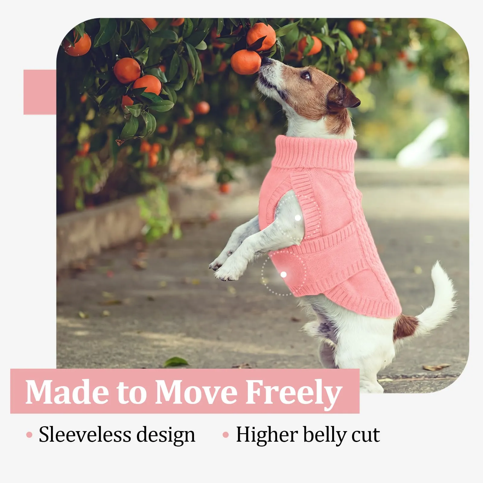 Hjumarayan Maglione per cani L, comodo maglione per cani, lavorato a maglia, con foro per imbracatura, per passeggiate invernali, senza maniche, per cuccioli, dolcevita, abbigliamento invernale per - immagine 6