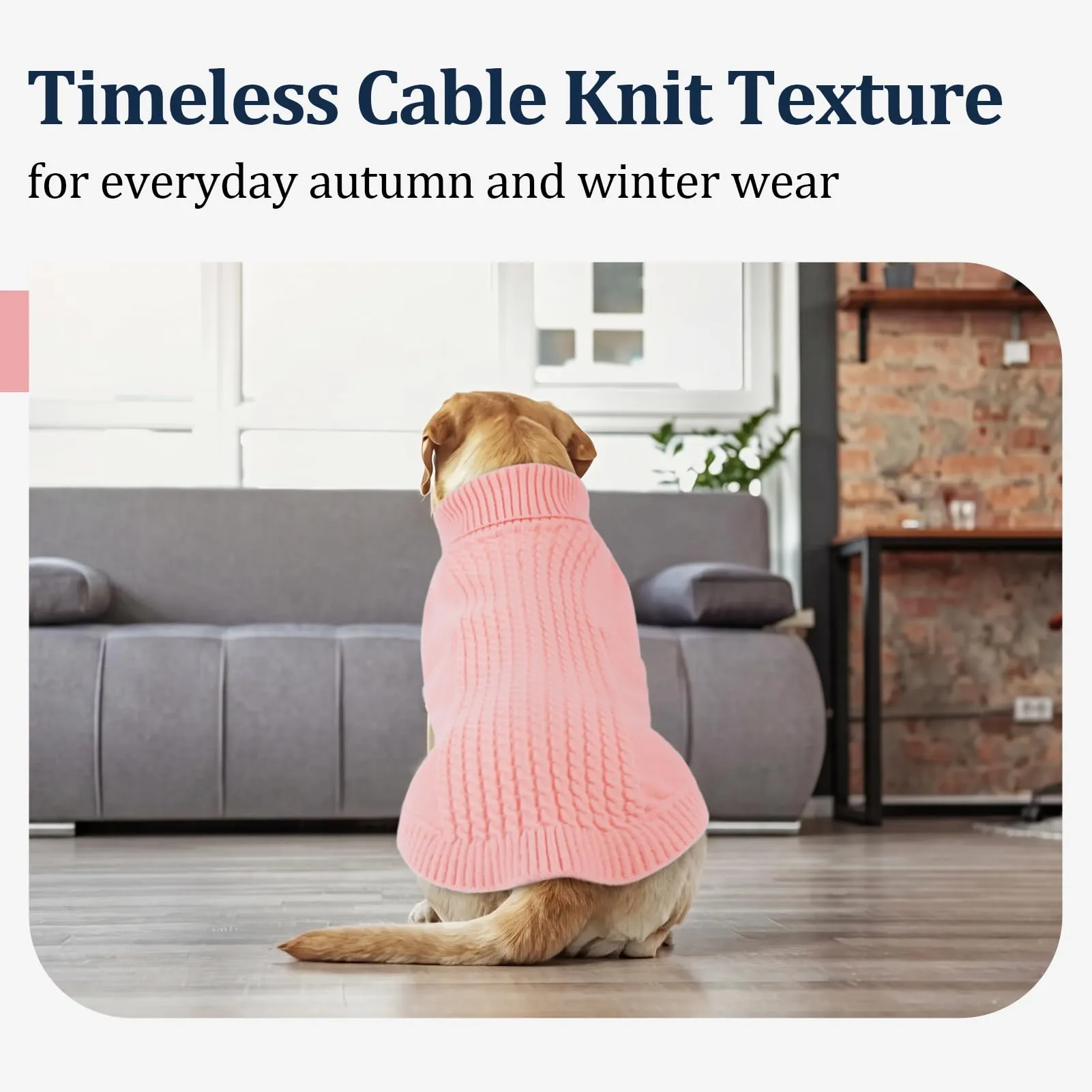 Hjumarayan Maglione per cani L, comodo maglione per cani, lavorato a maglia, con foro per imbracatura, per passeggiate invernali, senza maniche, per cuccioli, dolcevita, abbigliamento invernale per - immagine 7