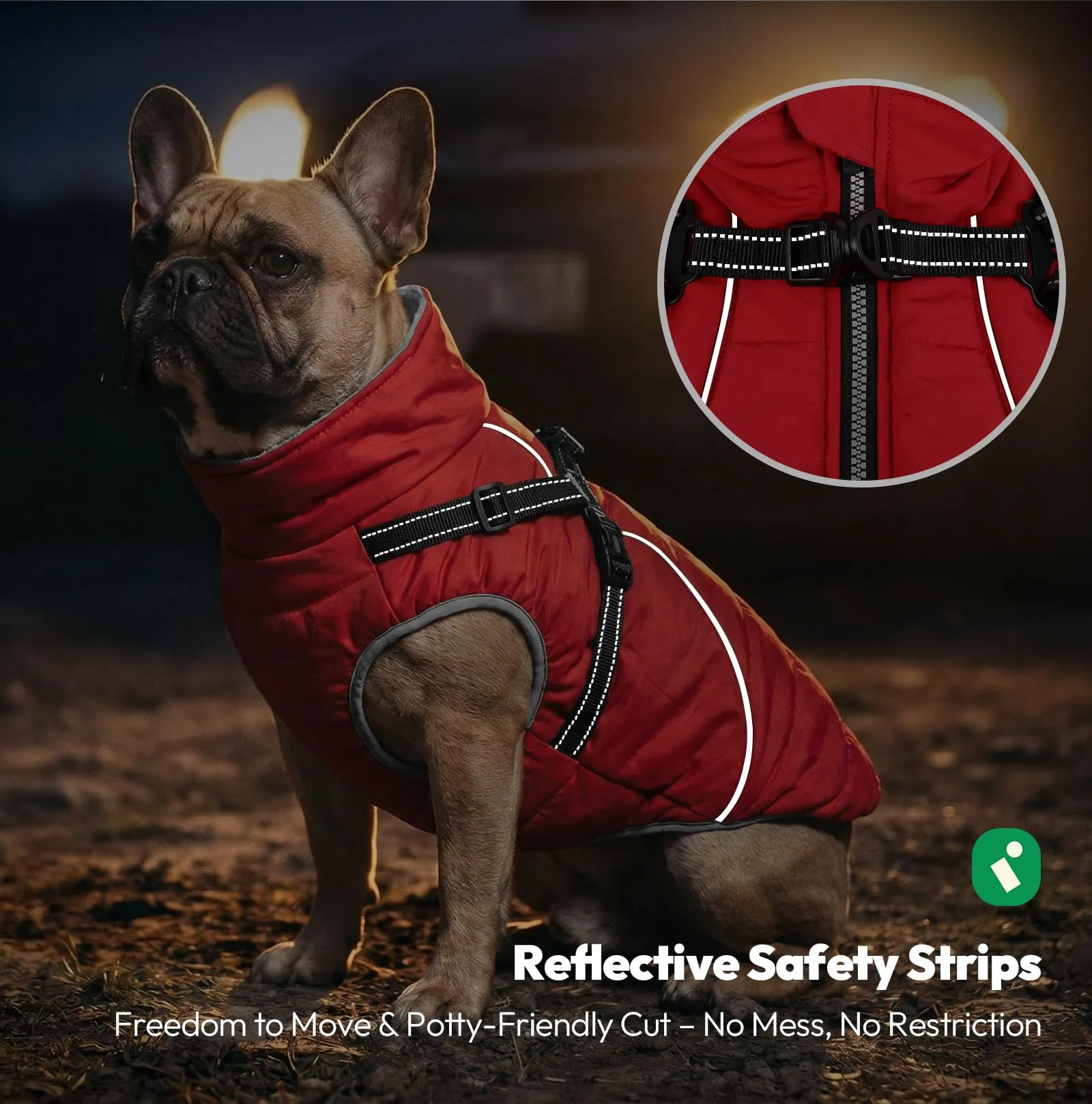 KONVINIT Cappotto Invernale per Cani con Pettorina - Giacca Impermeabile - immagine 5