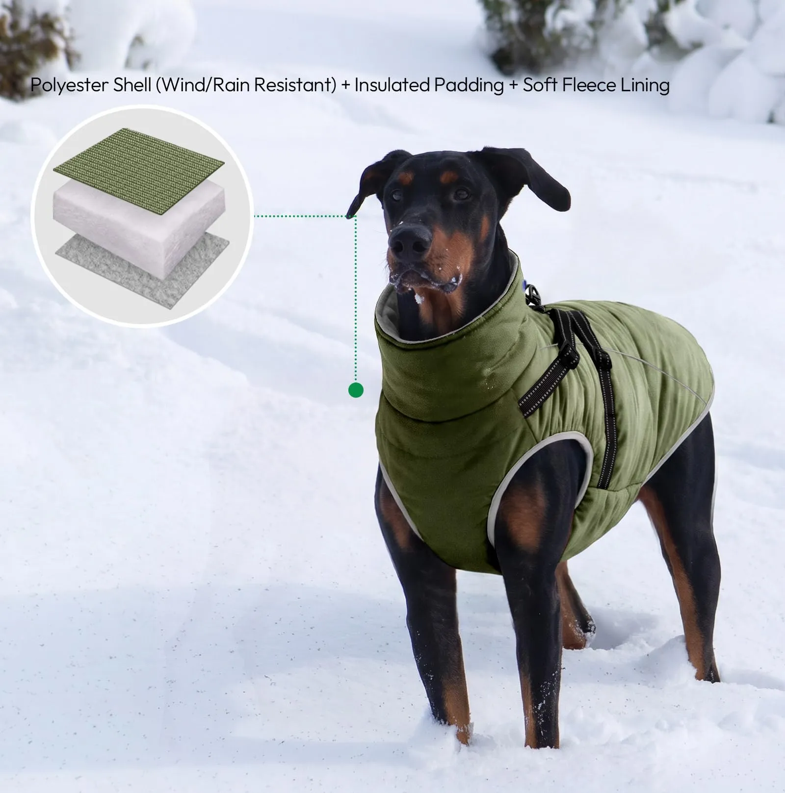 KONVINIT Cappottino Cane Media Giacca Invernale con Pettorina Integrata - immagine 4