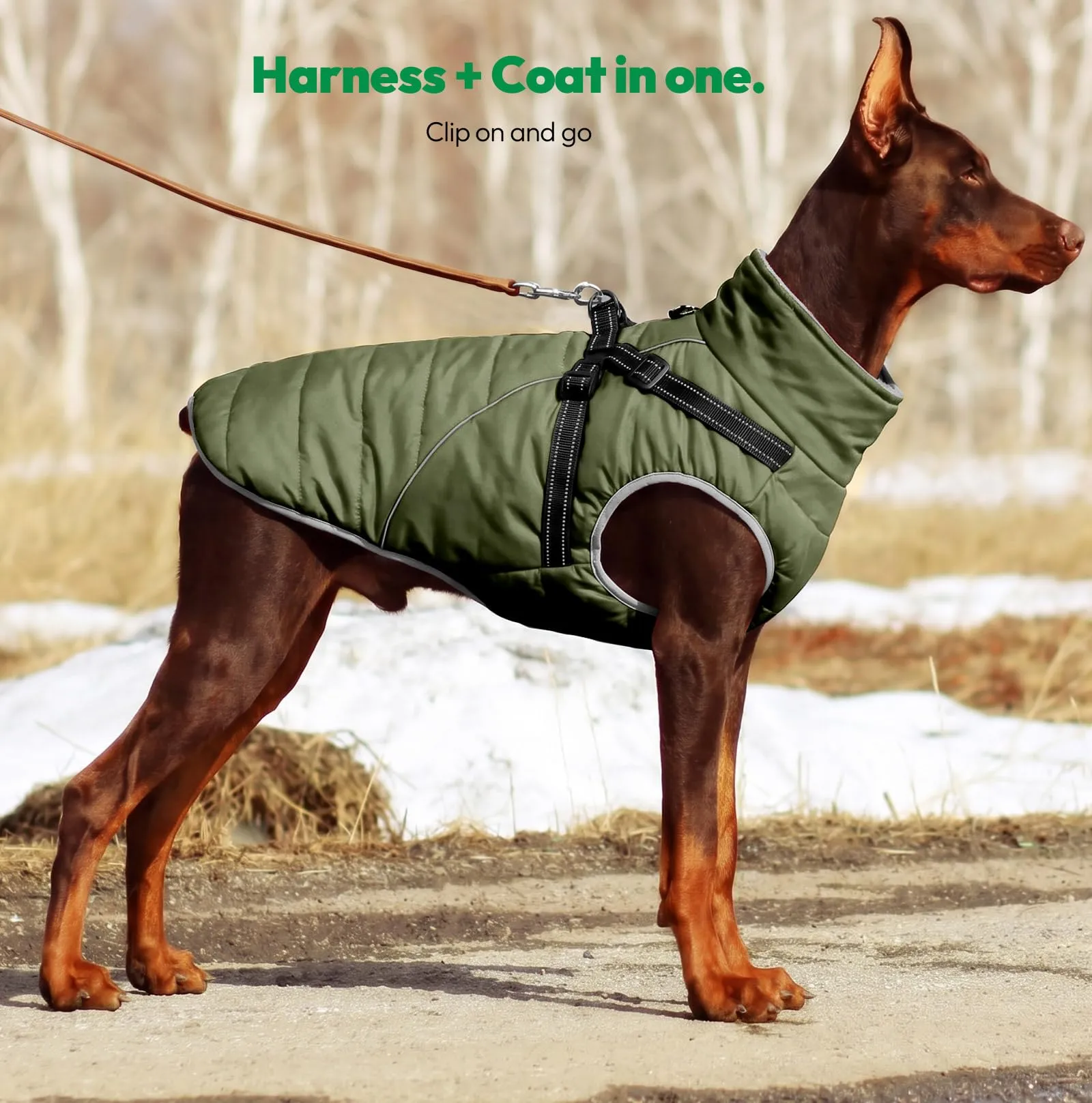 KONVINIT Giubbotto Invernale per Cani - Cappotto con Pettorina Integrata - immagine 7