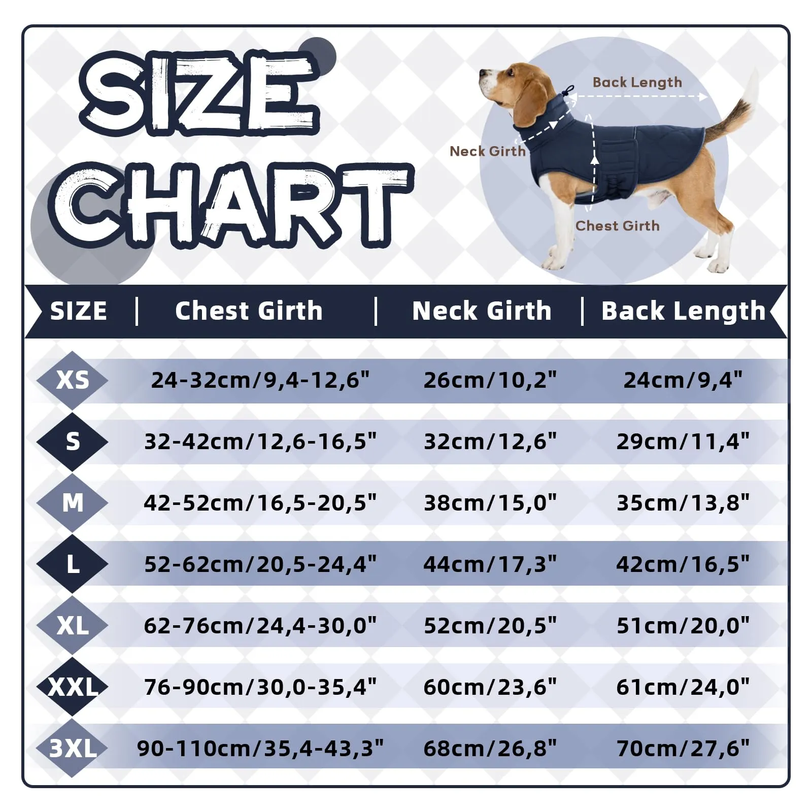 Hjumarayan Cappotto invernale foderato per cani con apertura per pettorina, caldo cappotto invernale per cani di grossa taglia, abbigliamento per labrador, pastore (blu scuro, taglia 3XL) - immagine 3