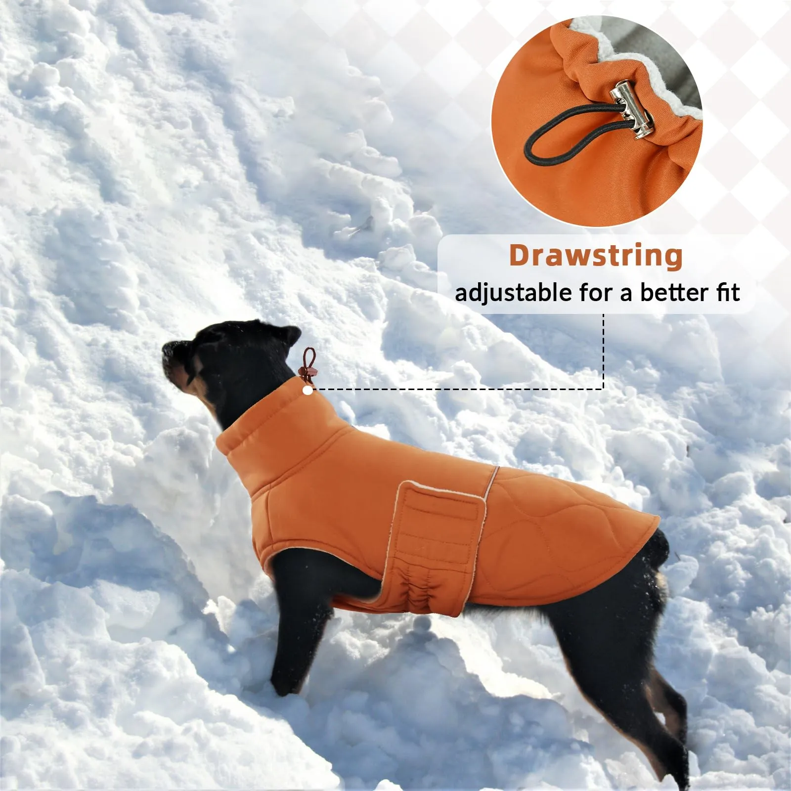 Hjumarayan Cappotto invernale per cani, giacca calda con fodera in pile con foro per il guinzaglio, cappotto imbottito riflettente e resistente all'acqua per cani piccoli, maltesi - immagine 7