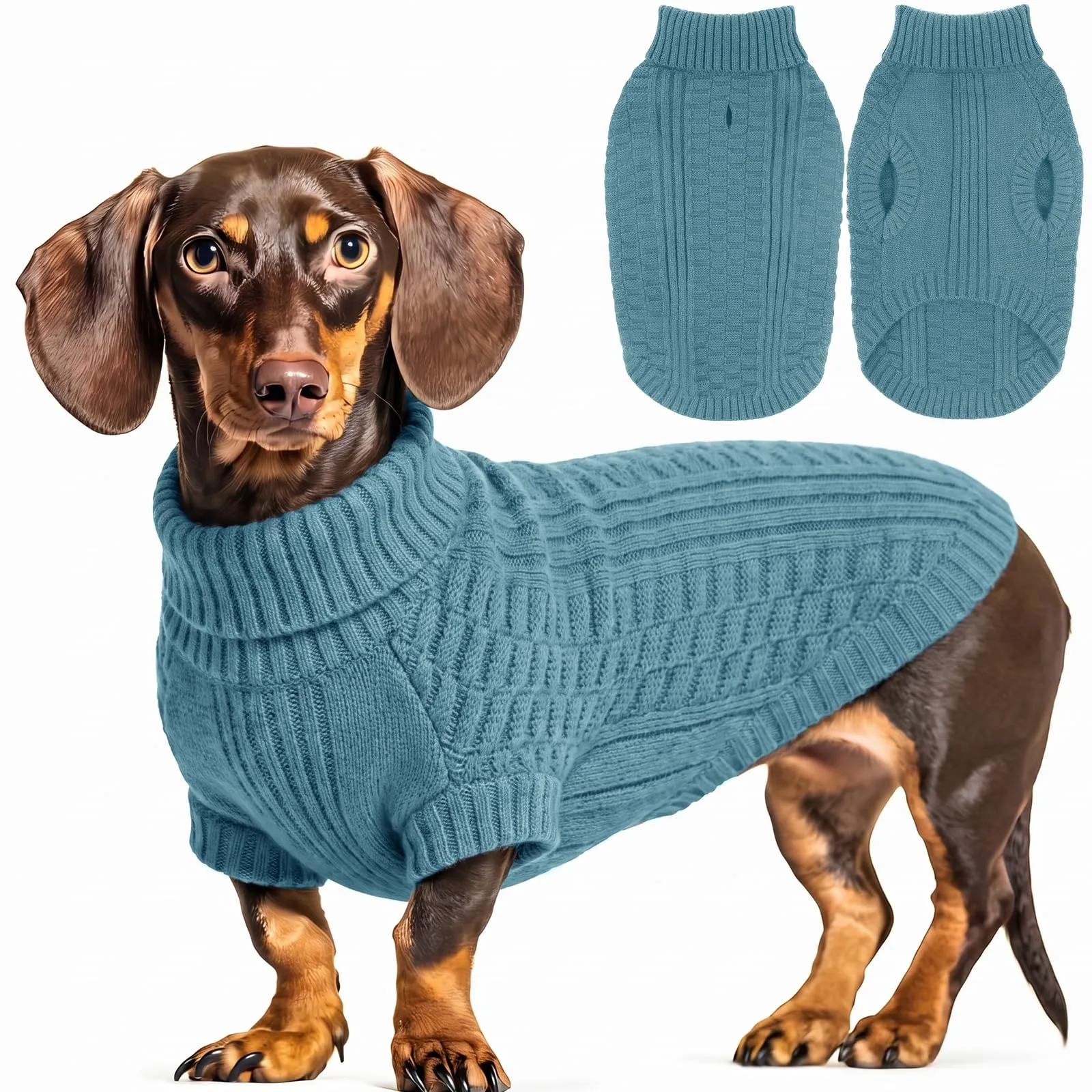 CITÉTOILE Maglione in Lana per Cani e Gatti Per Il Freddo Blu M - immagine 1