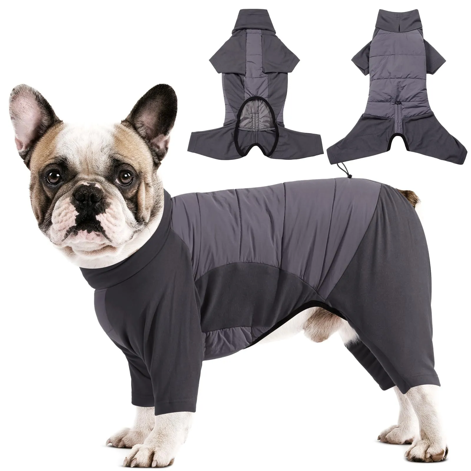 Dotoner Cappotto per Cane a 4 Zampe, Giacca Antivento Invernale con Materiale Elastico, Body Caldo con Passante per Guinzaglio, Pigiama Cani di Taglia Piccola Media e Grande - immagine 1
