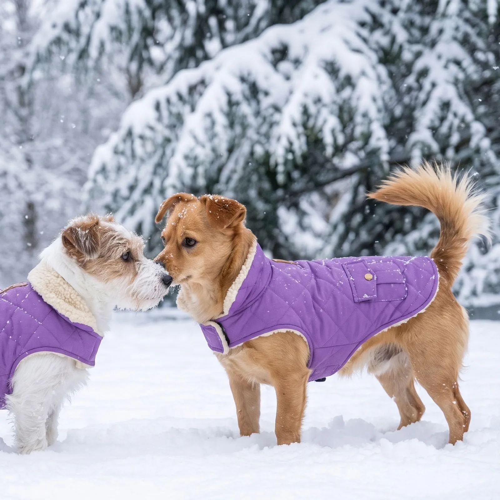 CITÉTOILE Gilet Termico Invernale per Cani in Lana Spessa Violetta scura XS - immagine 6