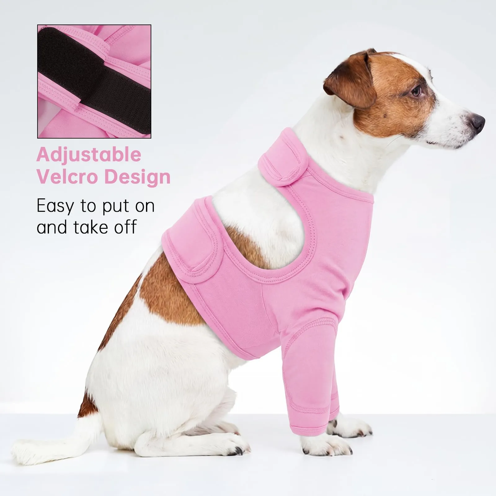 Body operatorio per cani con zampe anteriori, protezione per gomiti per cani, in cotone, protezione contro le perdite (rosa, taglia 3XL) - immagine 7