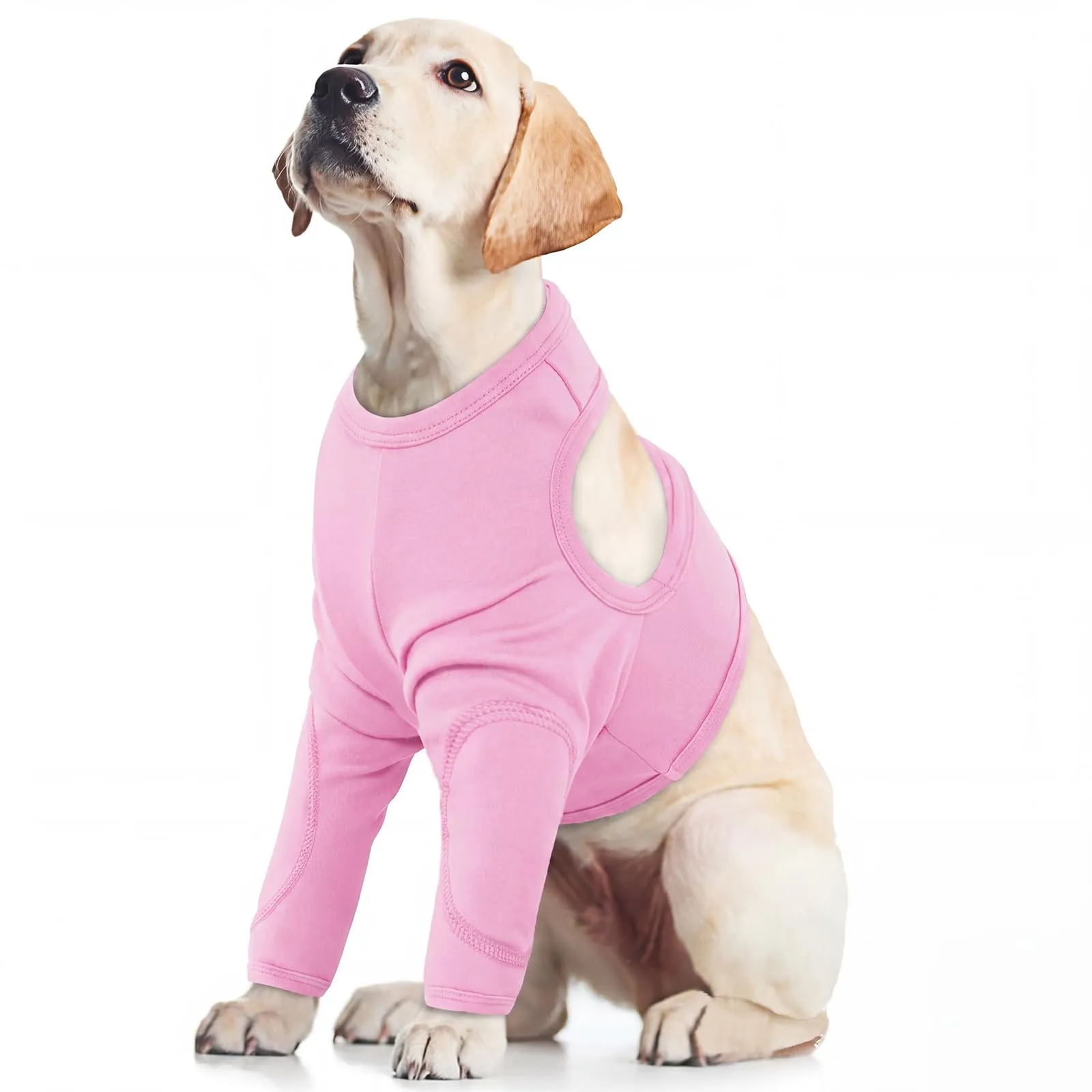 Op-Body per cani, morbida camicia medica per animali domestici, protezione contro le perdite delle zampe anteriori, previene lesioni alle zampe degli animali domestici (rosa, L) - immagine 1