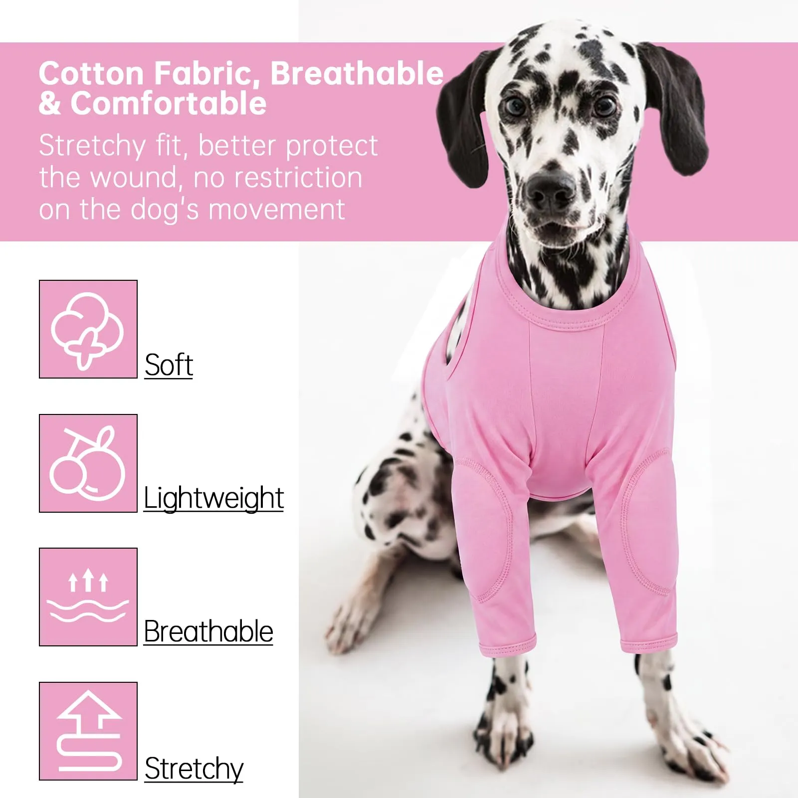 Protezione per ferite per cani - Comoda - Gamba lunga - Mantiene la ferita pulita e asciutta - Rosa - Taglia 2XL - immagine 5