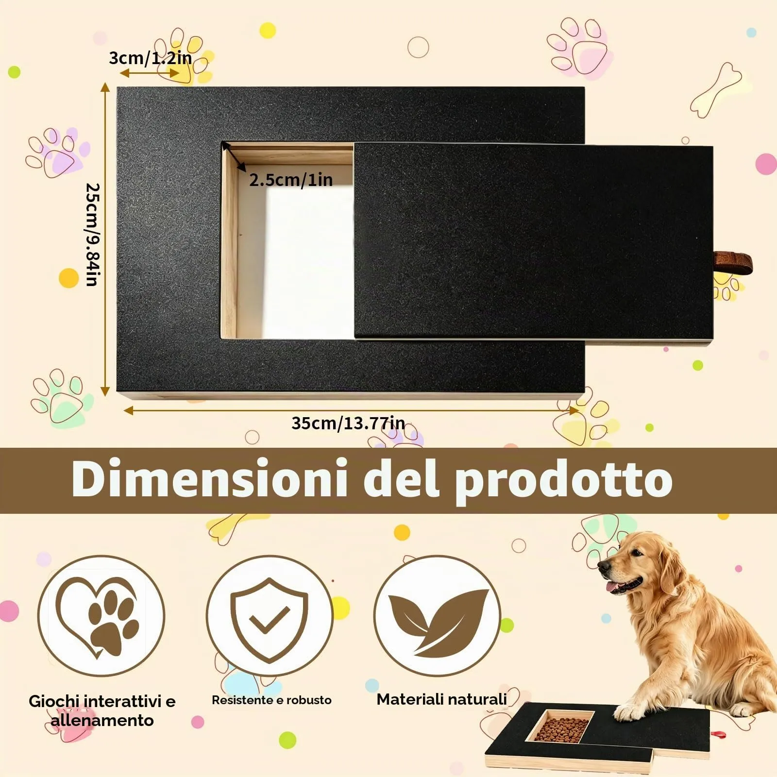 MEIQJIE Tavolo Graffiante per Cani con Scatola Snack, Lima Unghie per Cani - immagine 2