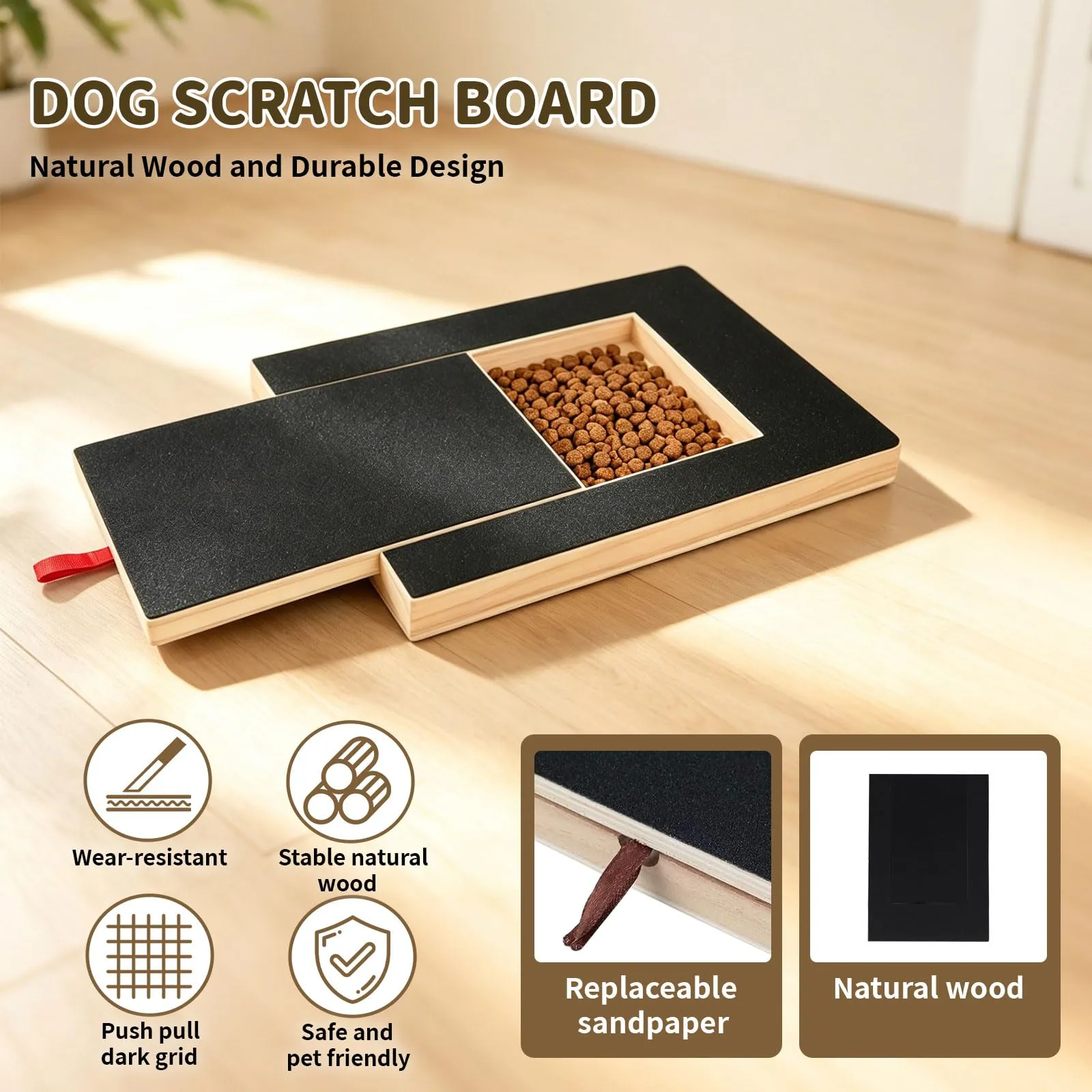 MEIQJIE Tavolo Graffiante per Cani con Scatola Snack, Lima Unghie per Cani - immagine 4