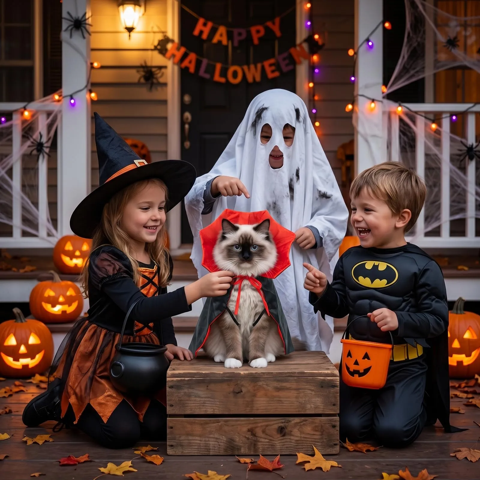 QEEYON Mantello da Vampiro - Costume di Halloween per Cani e Gatti, S - immagine 6