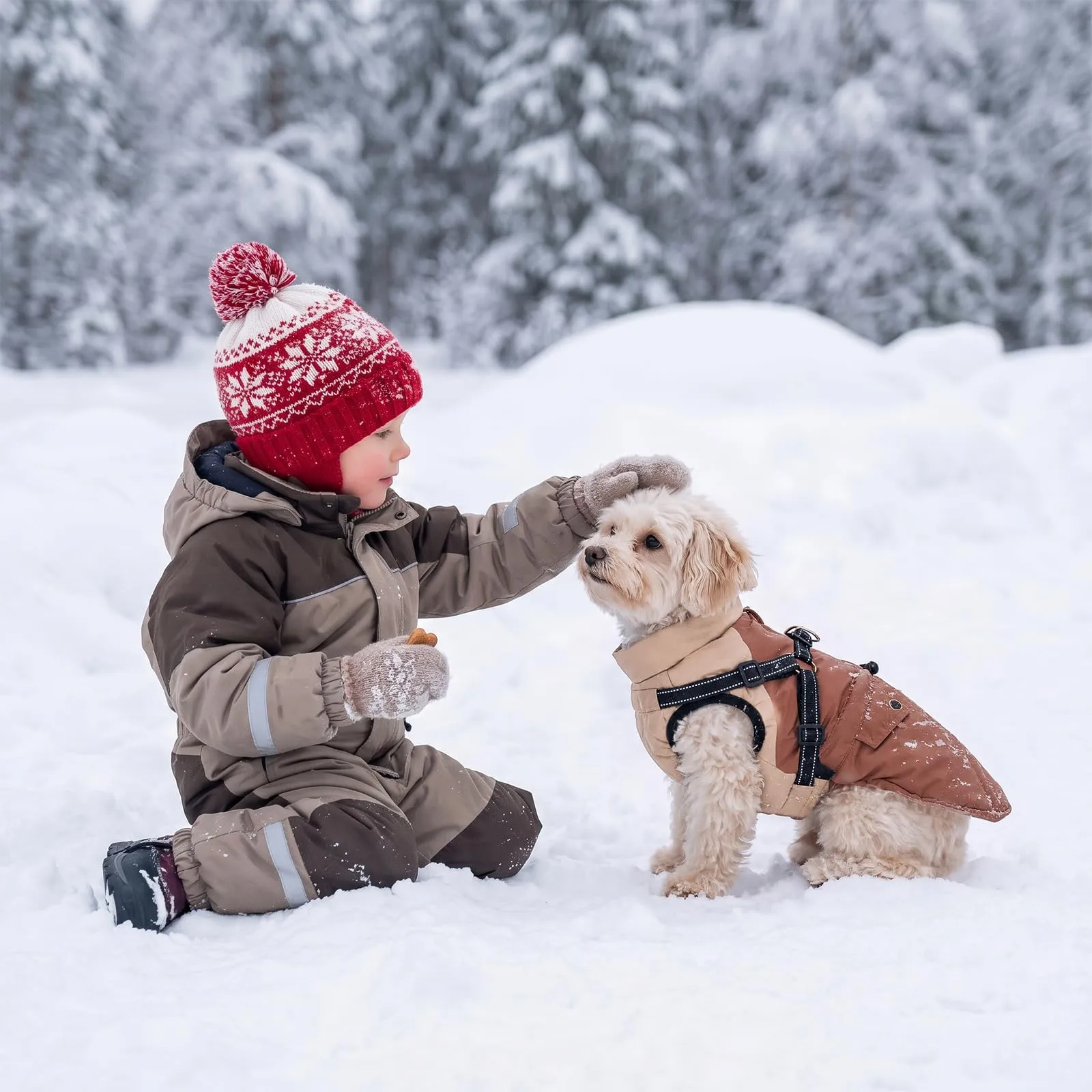 FEimaX Cappotto Invernale per Cani con Pettorina Giacca Antivento Caldo - immagine 8