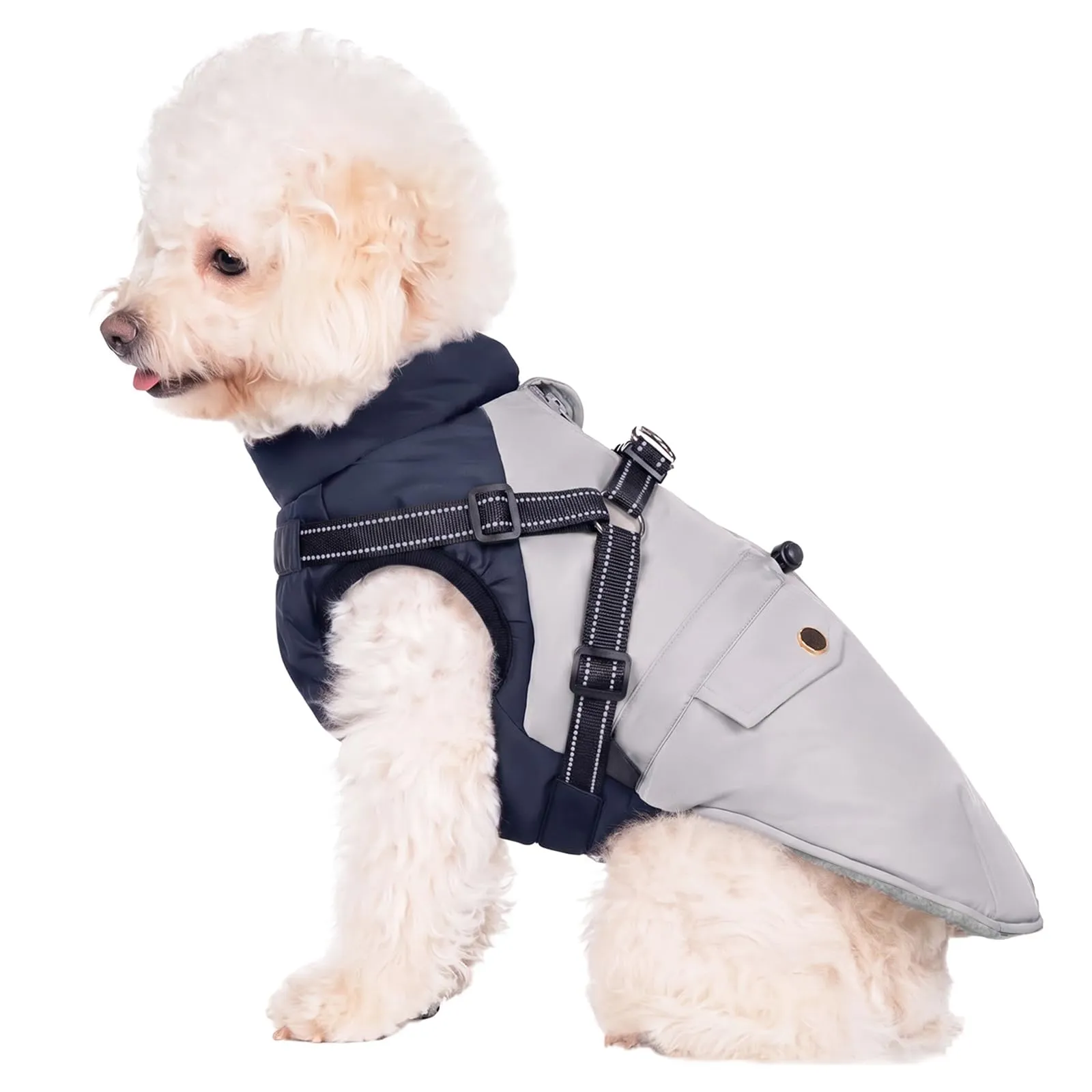 FEimaX Cappotto Invernale per Cani con Pettorina Giacca Antivento Caldo - immagine 1