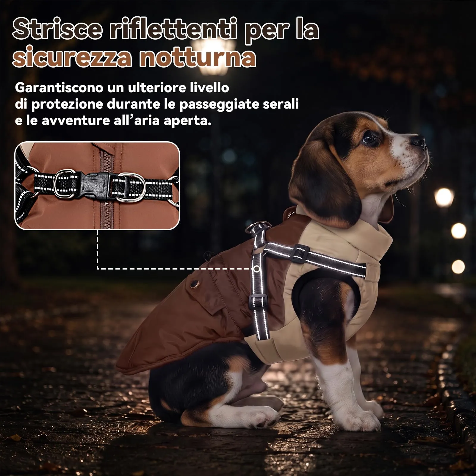 FEimaX Cappotto Invernale per Cani con Pettorina Giacca Antivento Caldo - immagine 4