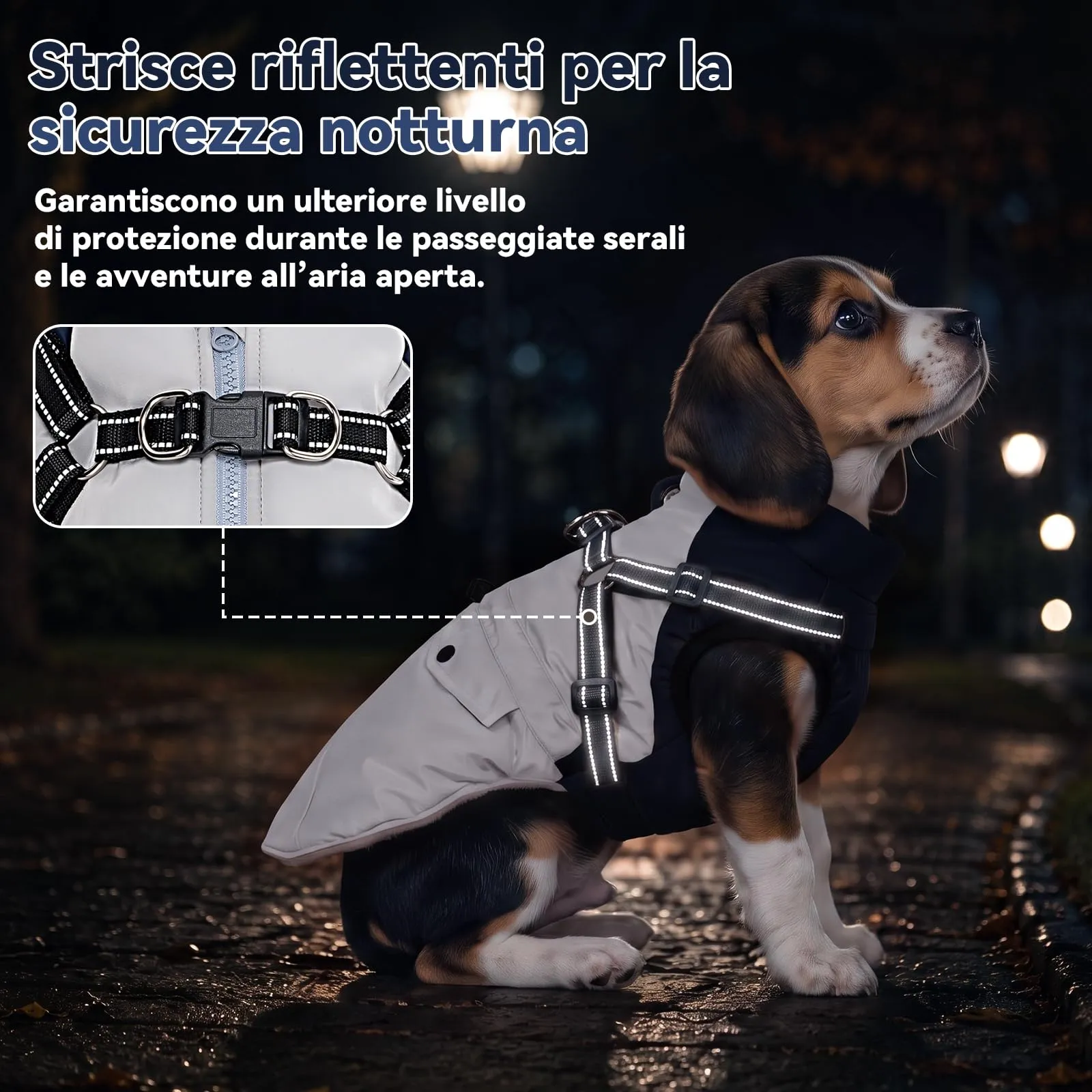 FEimaX Cappotto Invernale per Cani con Pettorina Giacca Antivento Caldo - immagine 4