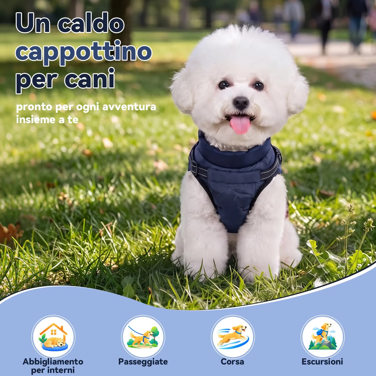 FEimaX Cappotto Invernale per Cani con Pettorina Giacca Antivento Caldo - immagine 7